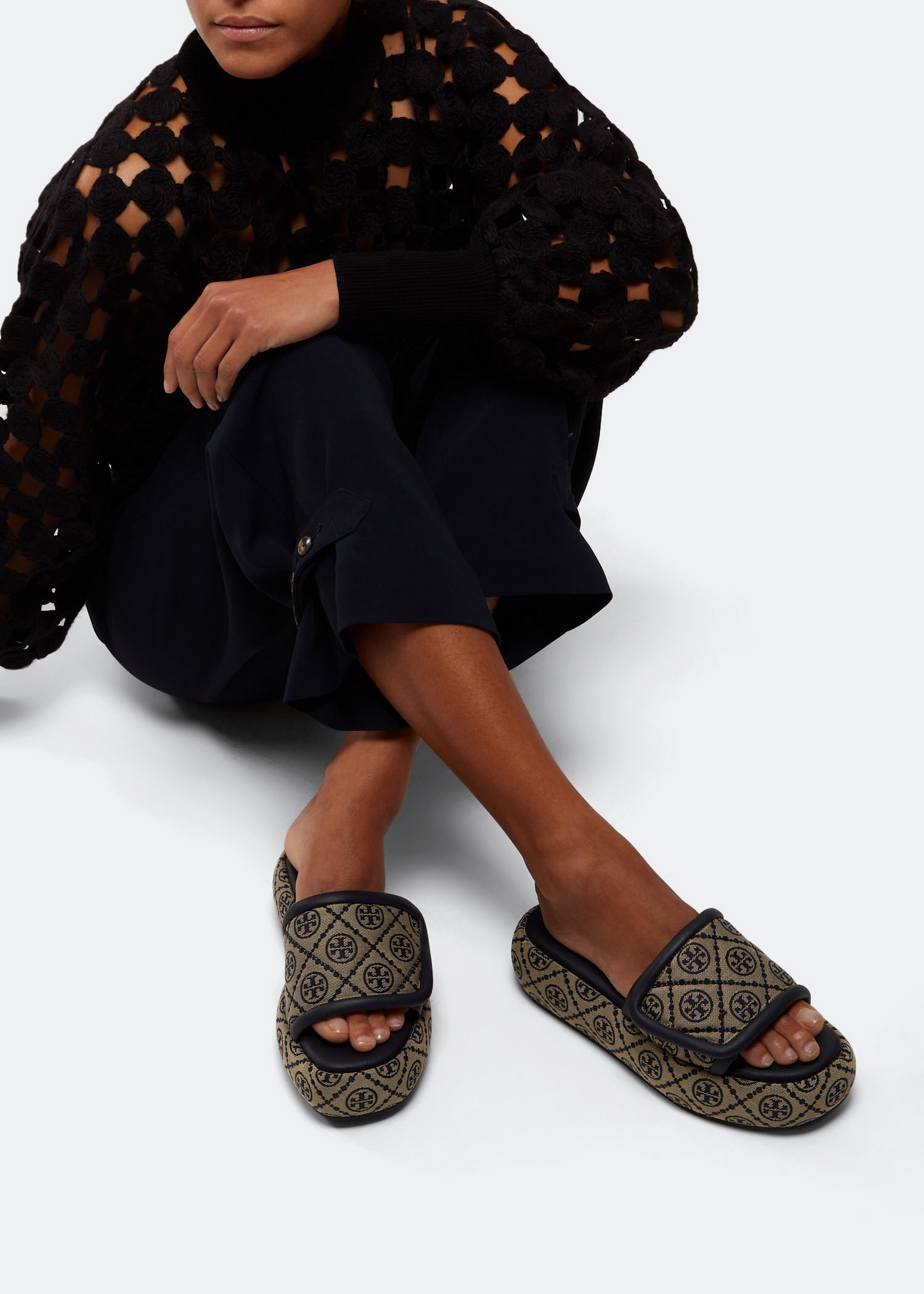 

T Monogram Bubble sandals, Blue