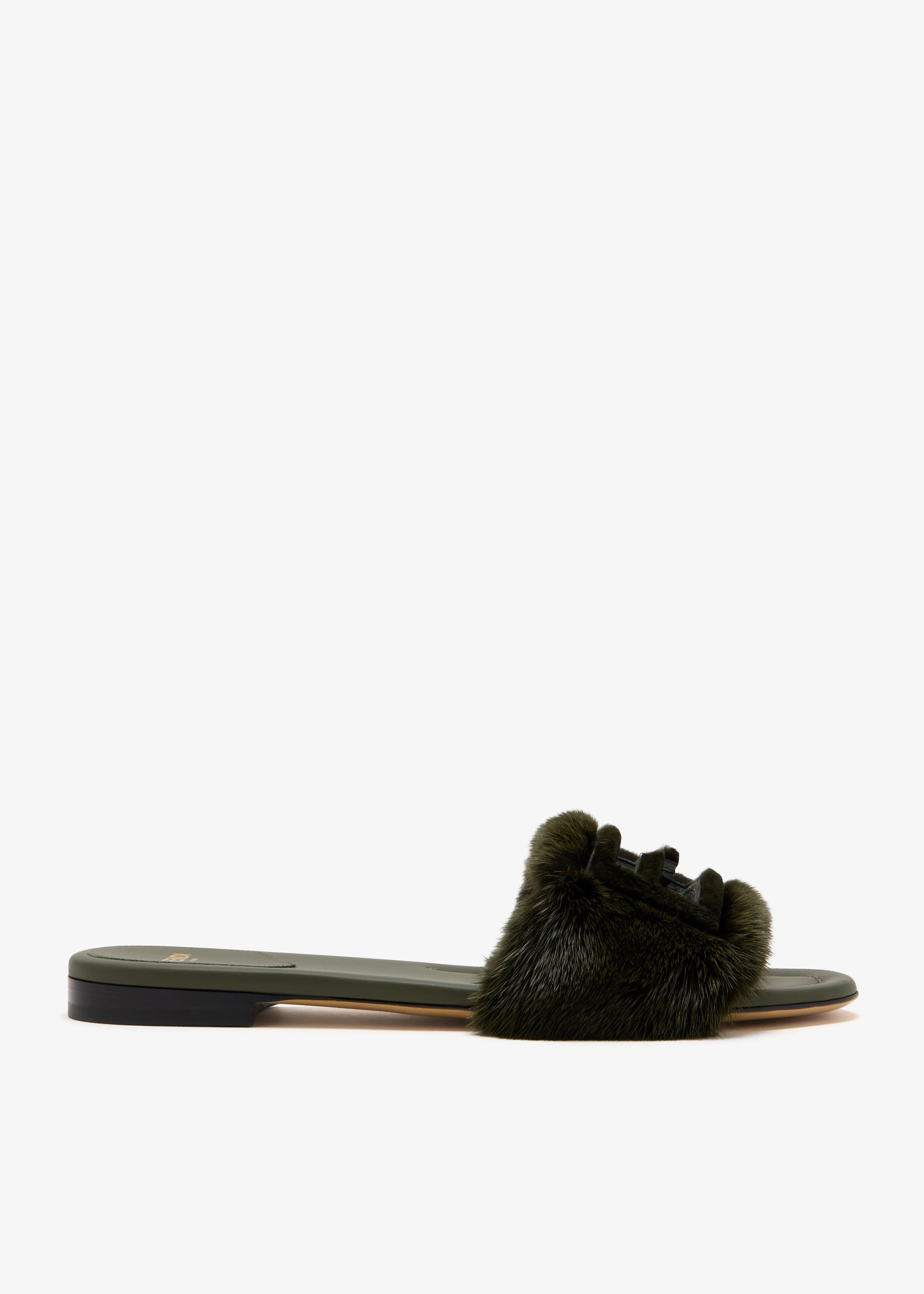 

Baguette slide sandals, Green