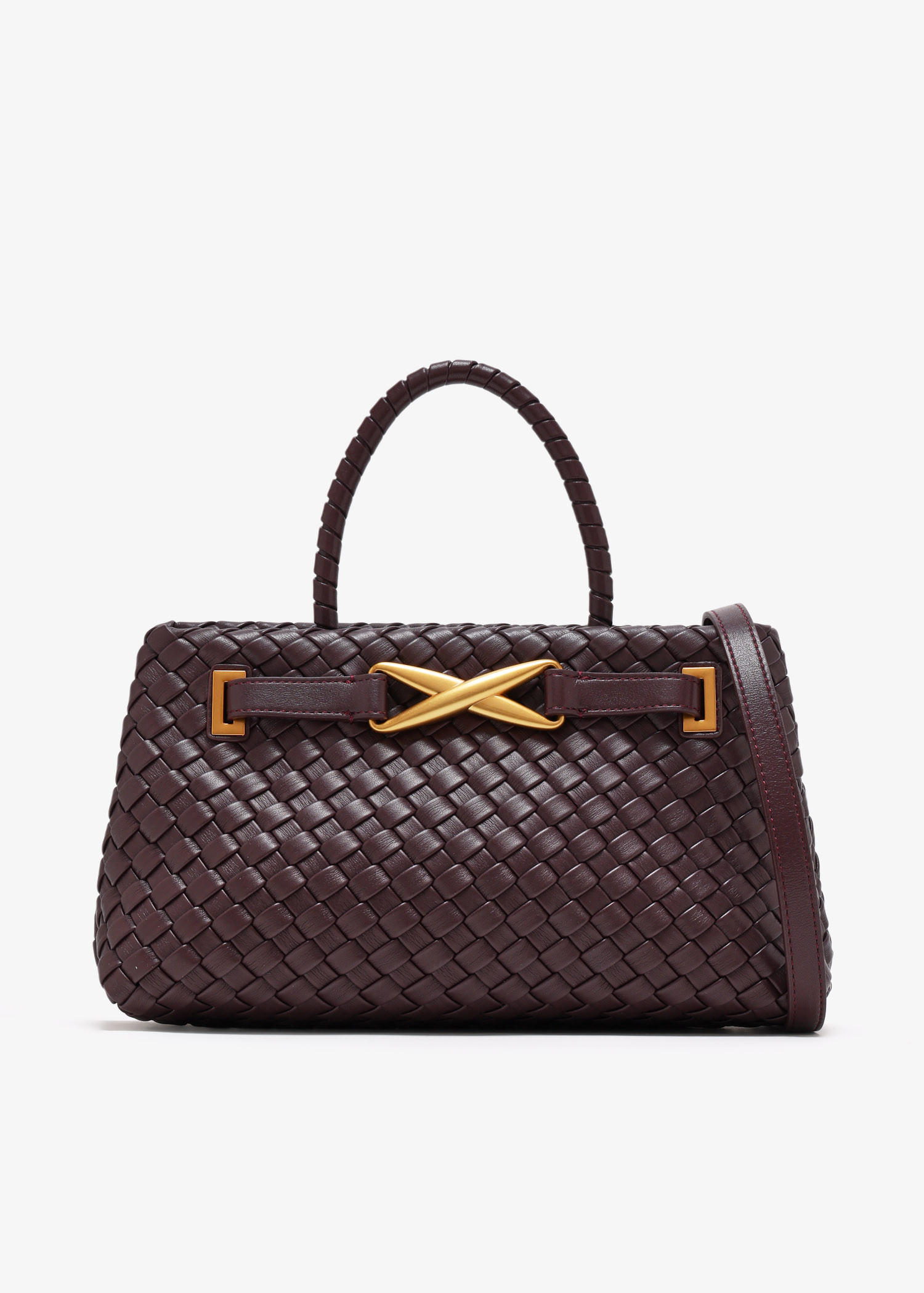 

Elora woven tote bag, Burgundy