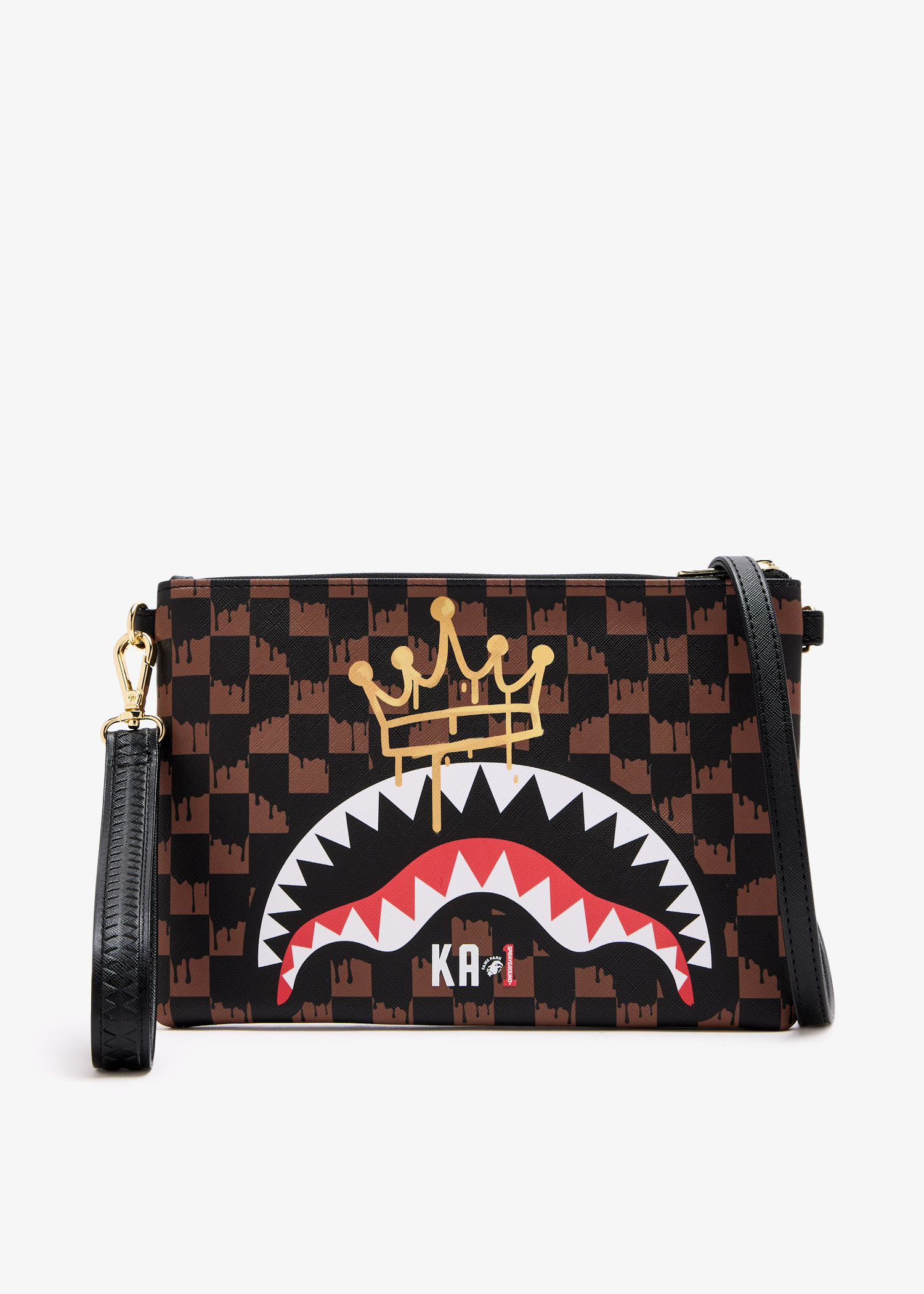 

Crown Drip Check X Ka1 clutch pouch, Black