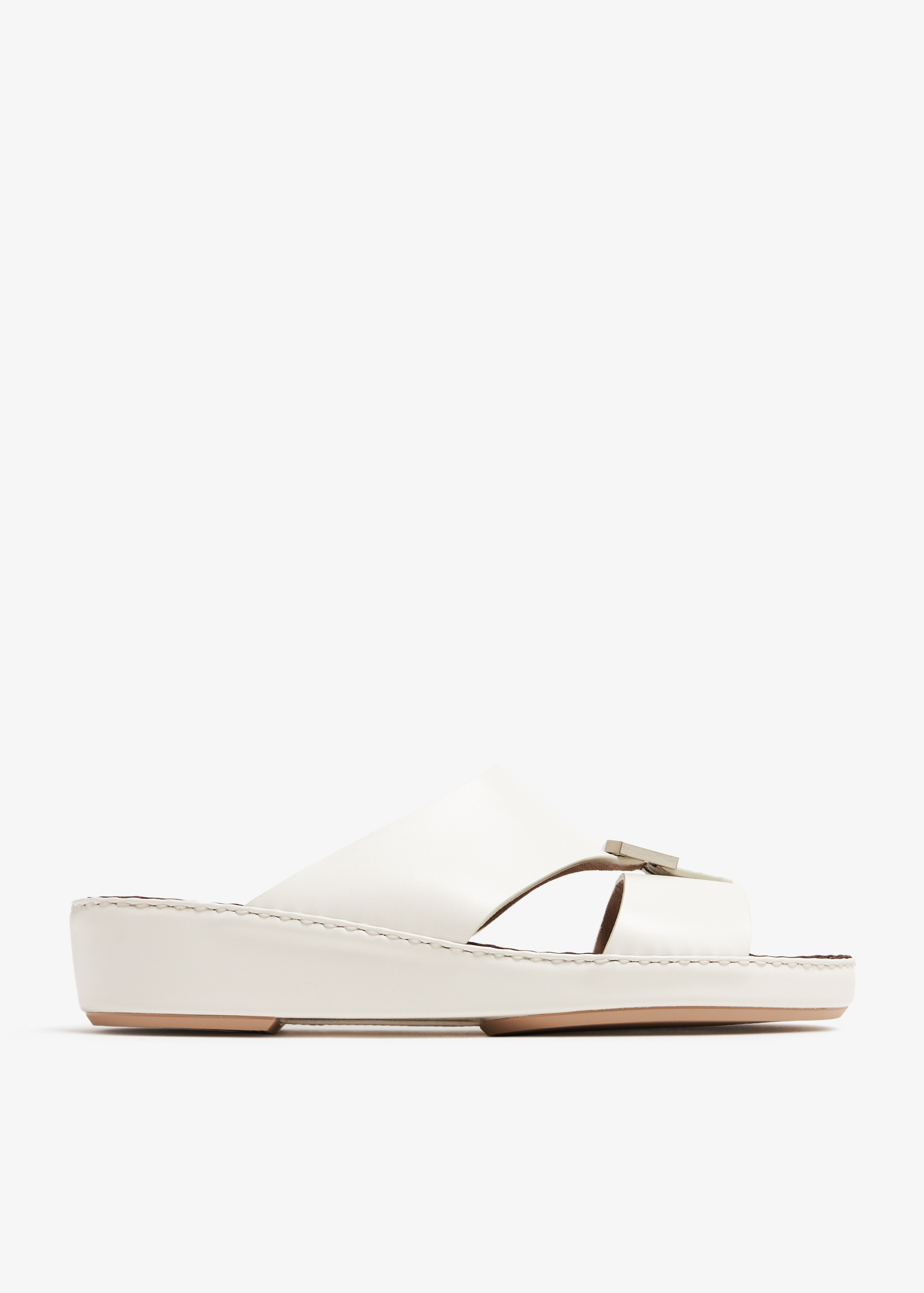 Belt Buckle Up sandals, White