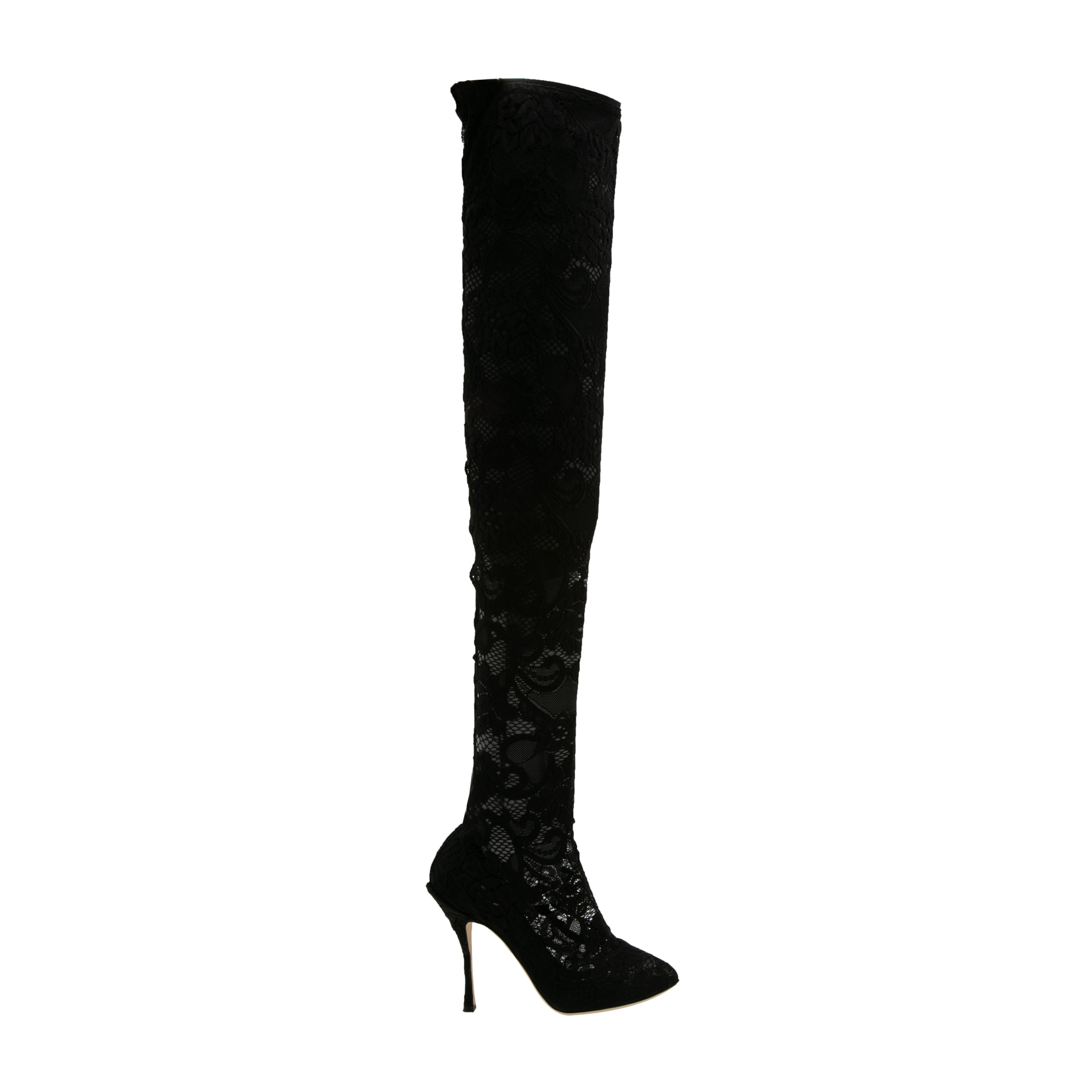 

Lace over-the-knee boots, Black