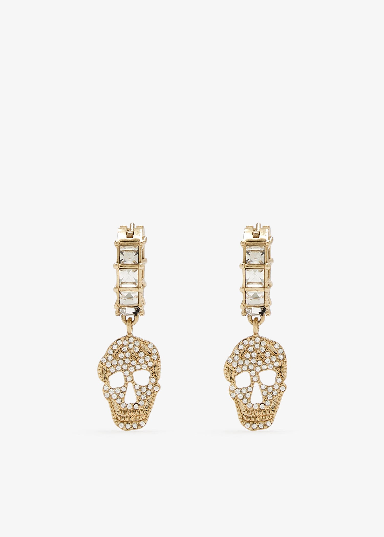 

Pavé Skull hoop earrings, Gold