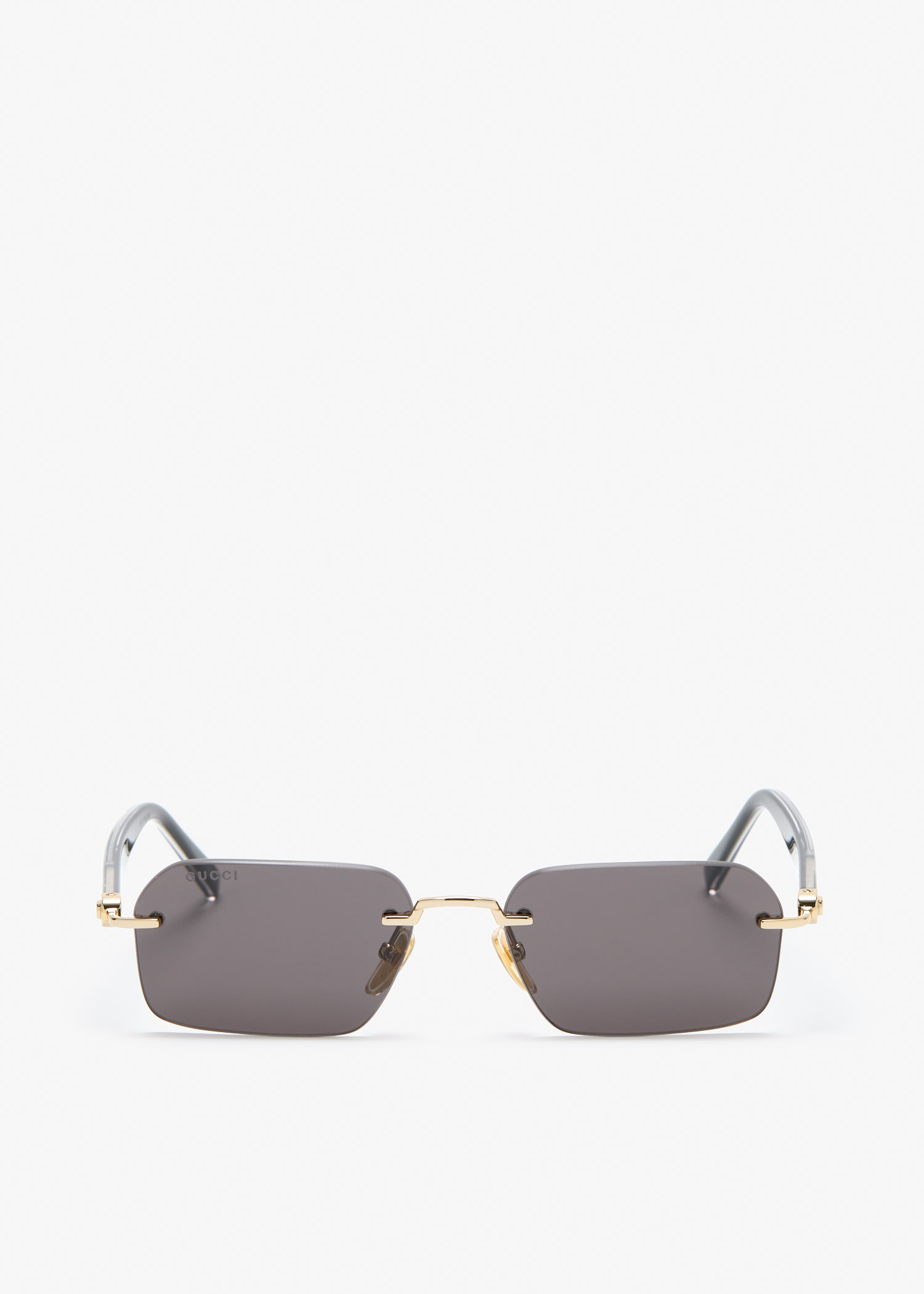 

Rimless rectangular sunglasses, Gold