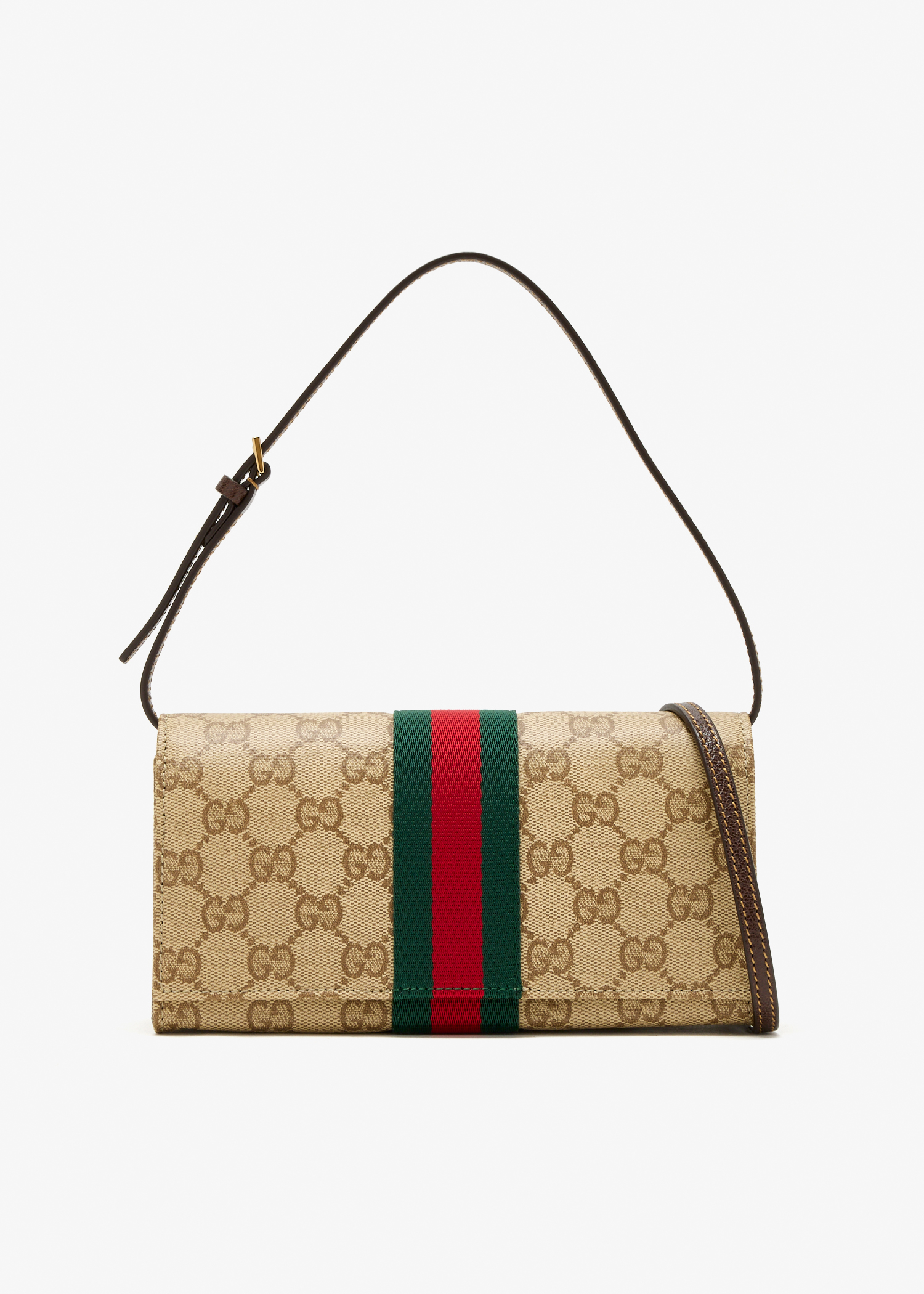 

GG web small pouch bag, Beige