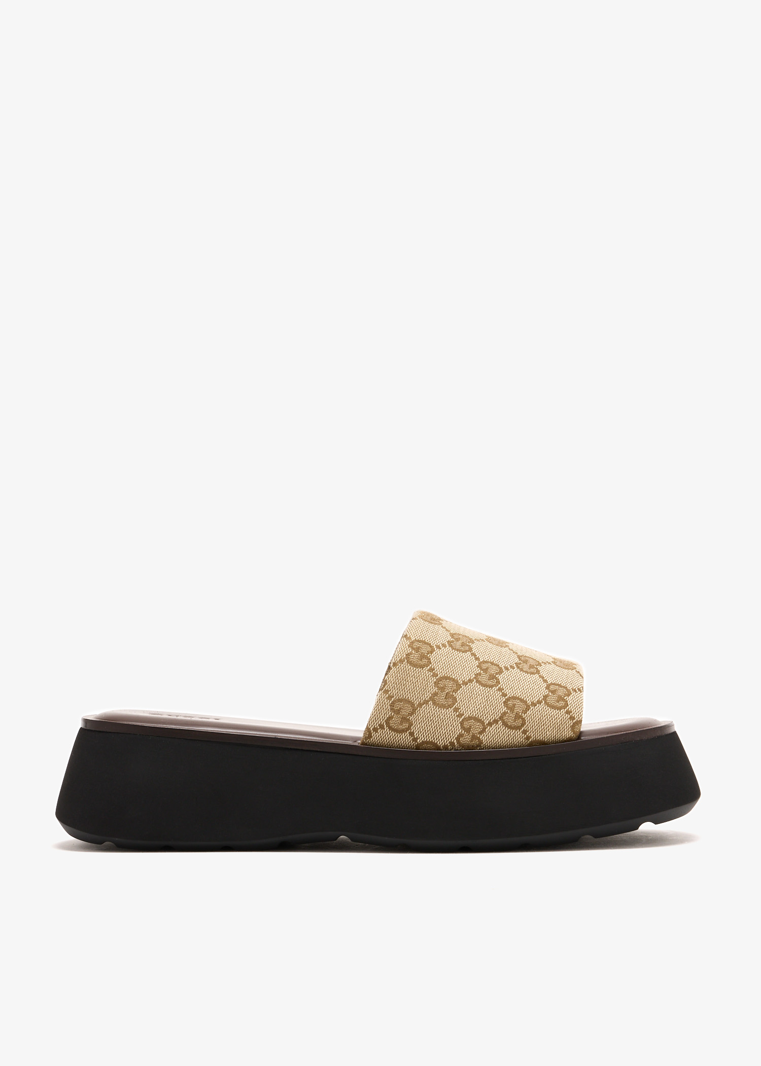 

GG platform sandals, Beige