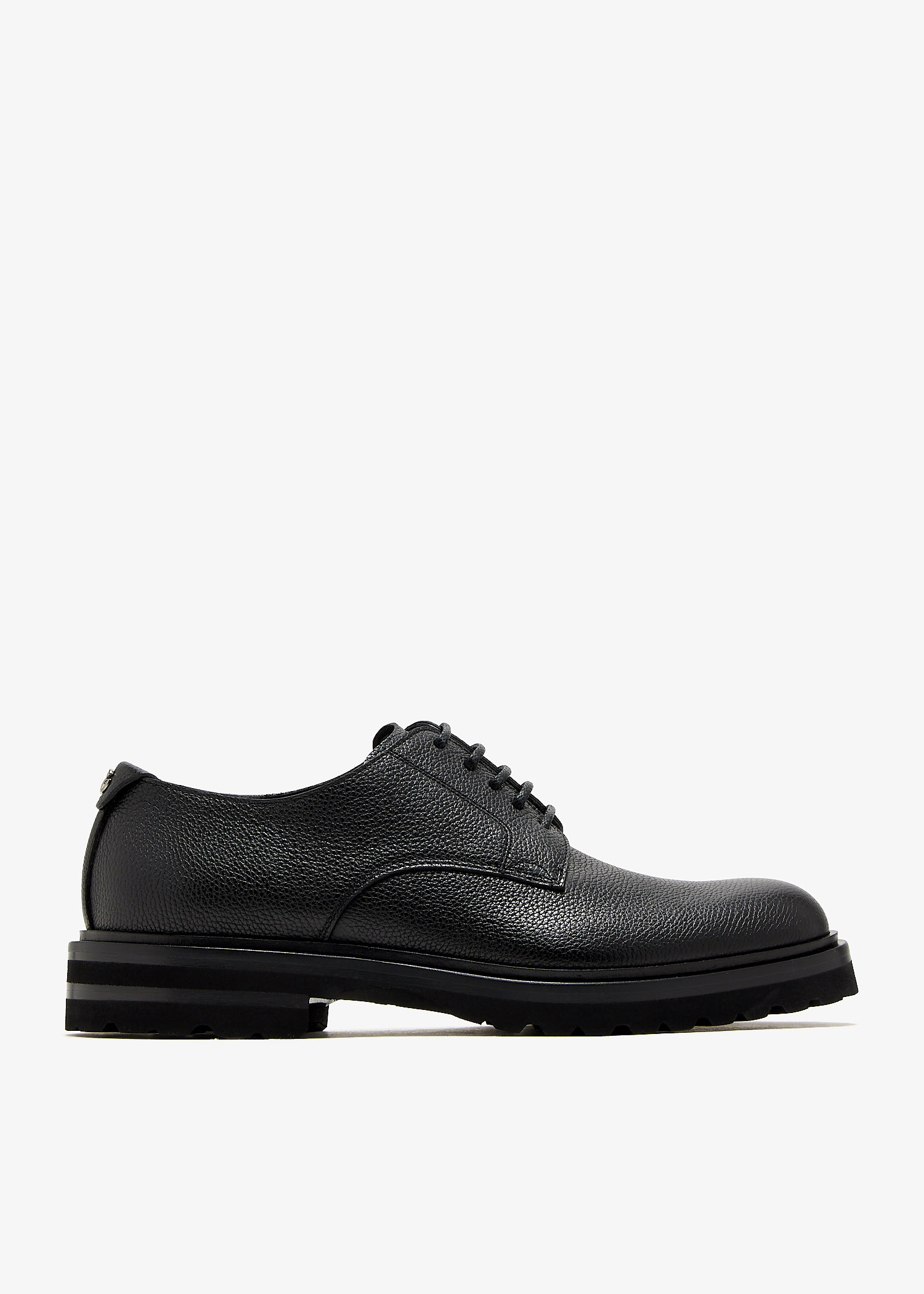 

Grainy calfskin derby shoes, Black