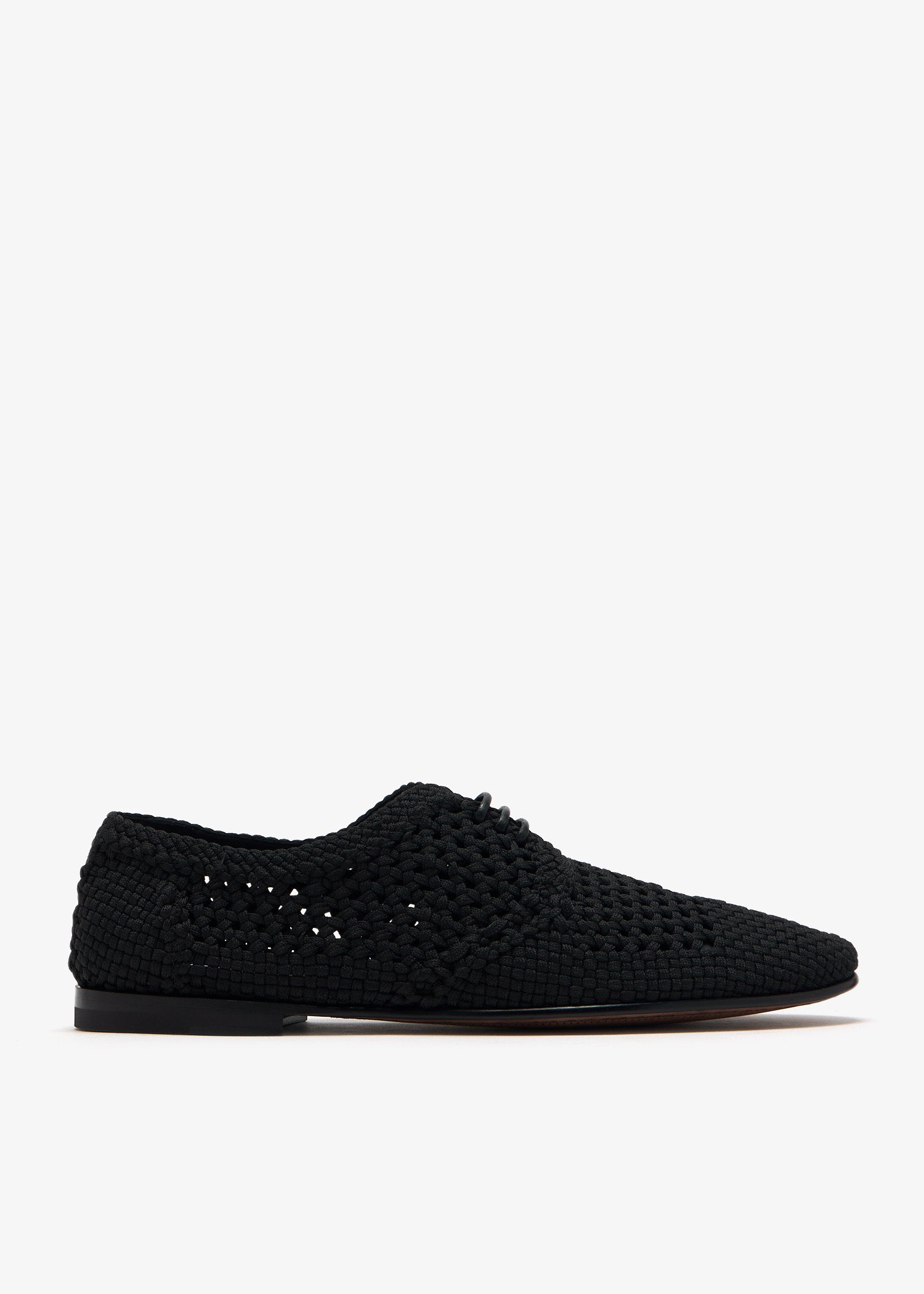 

Woven fabric Derby shoes, Black
