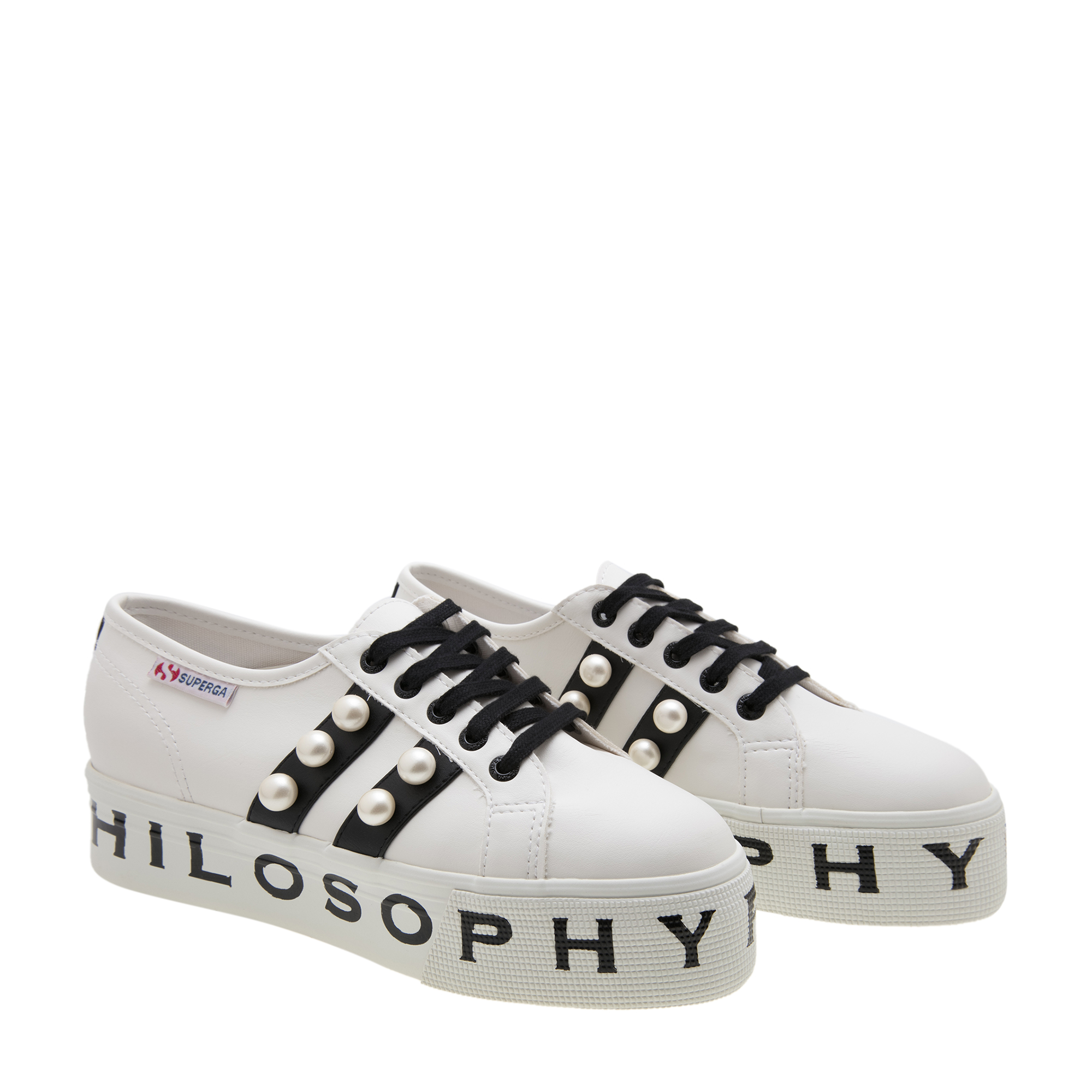 

X Philosophy leather sneakers., Black