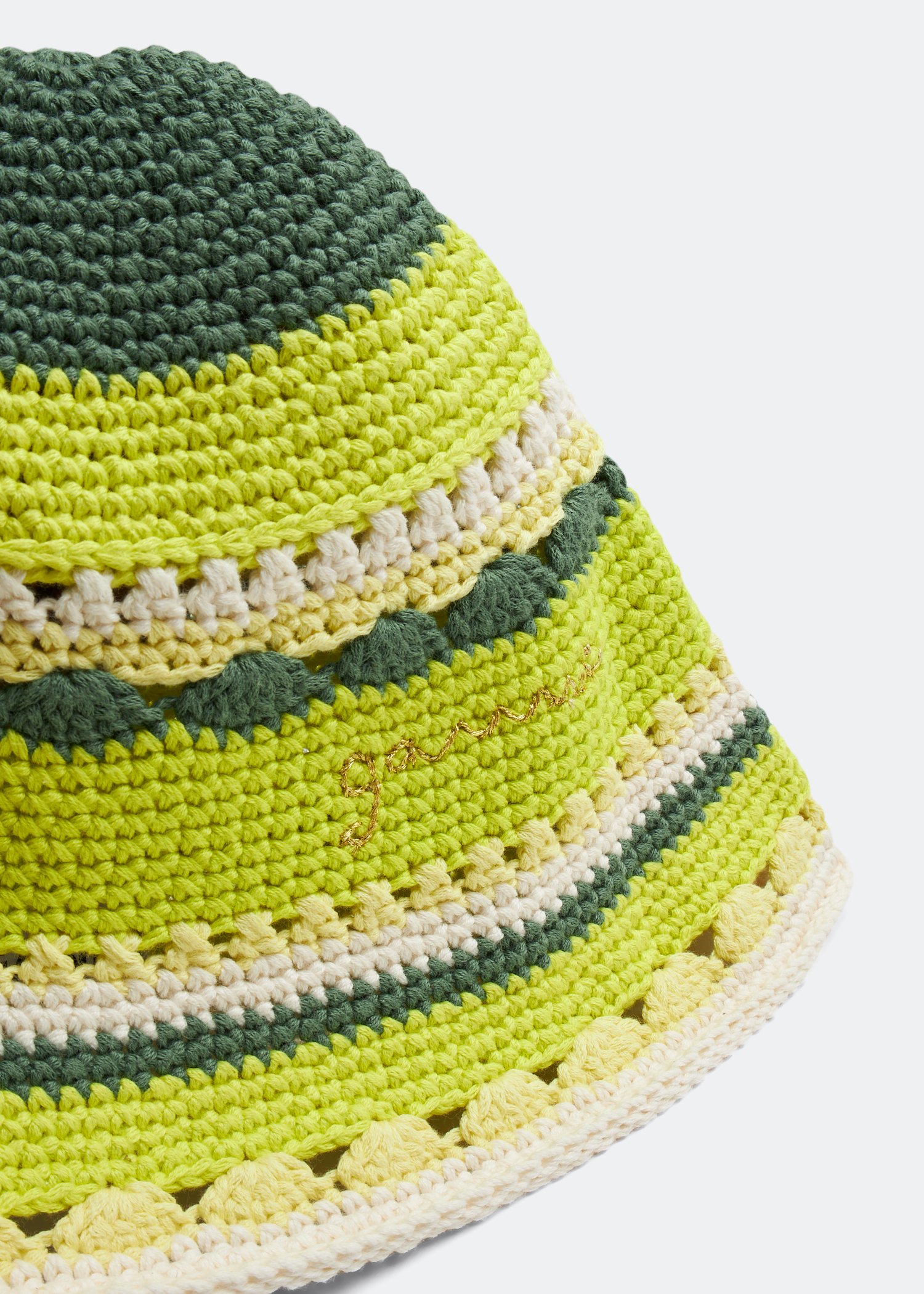 

Crochet bucket hat, Green