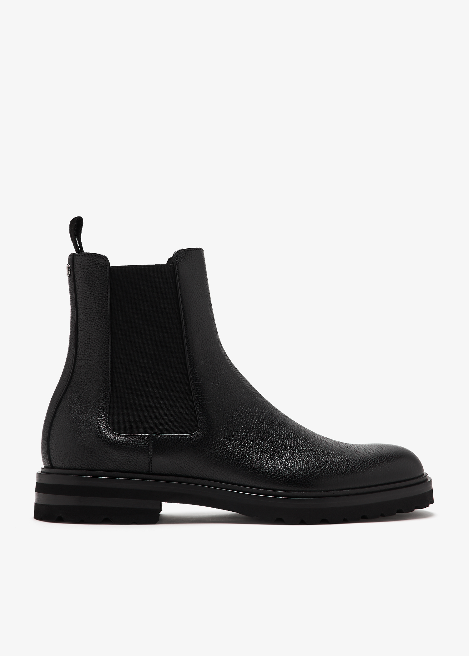 

Grainy calfskin ankle boots, Black