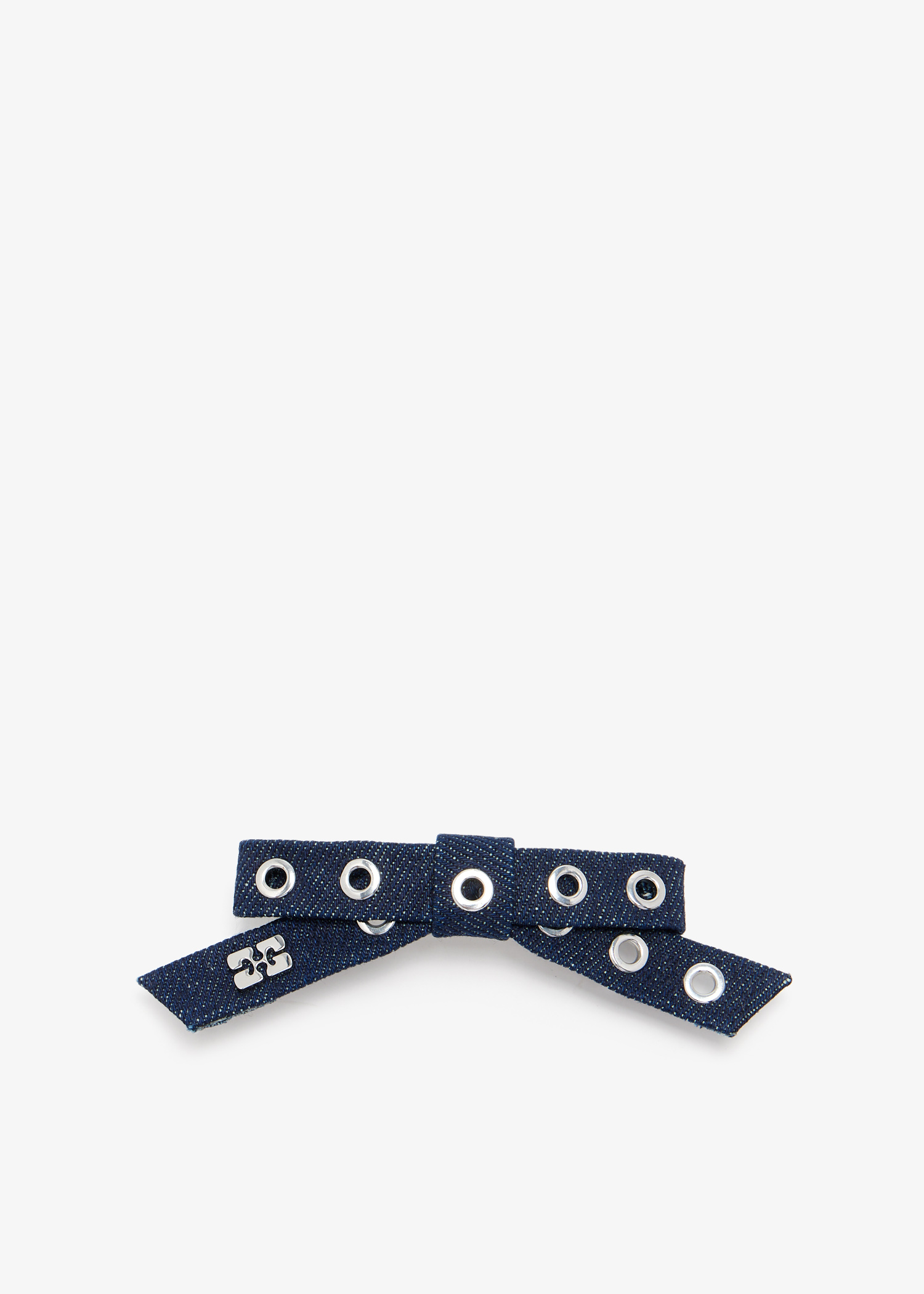 

Eyelet Bow barrette, Blue