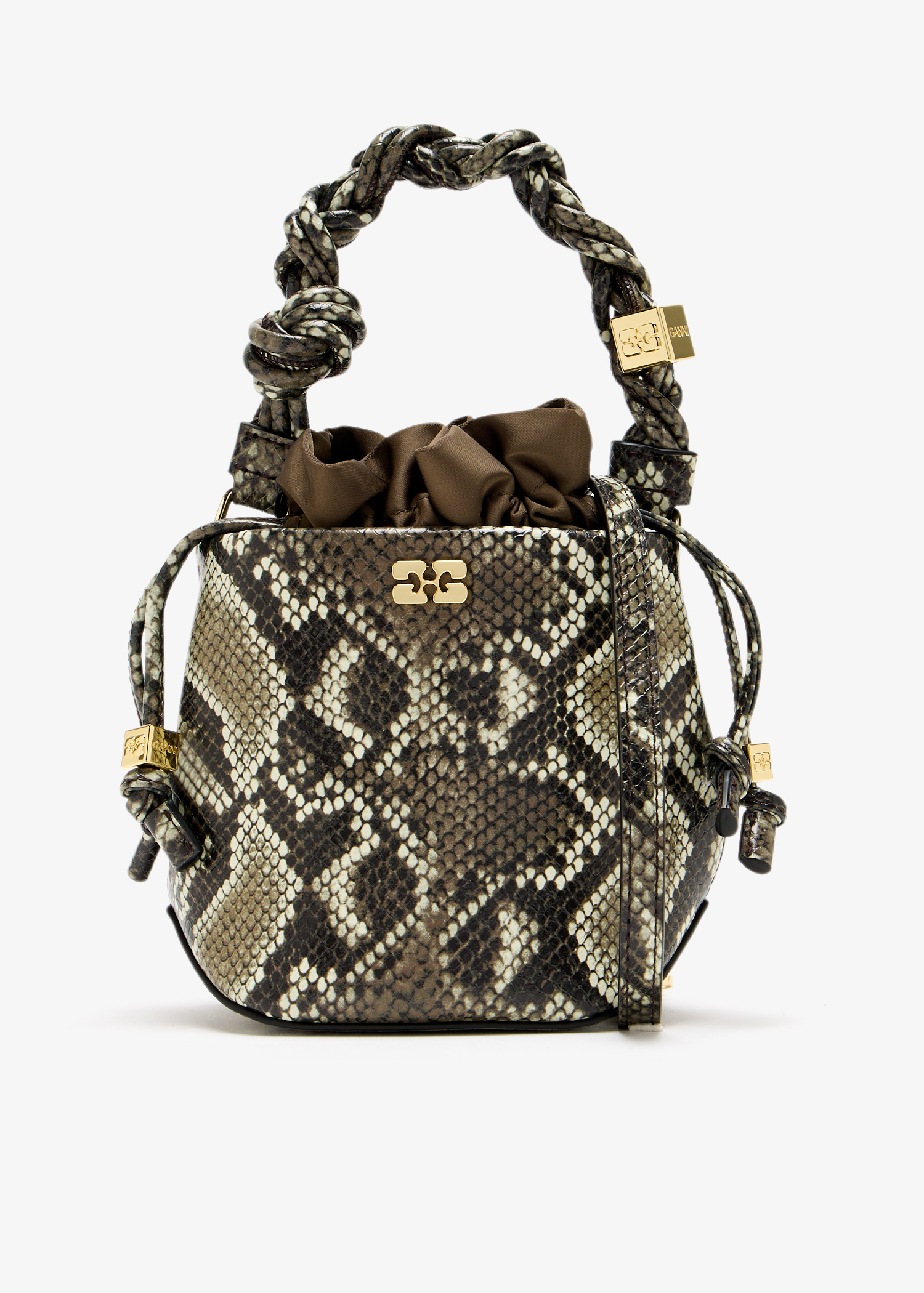 

Mini GANNI Bou bucket bag, Animal printed