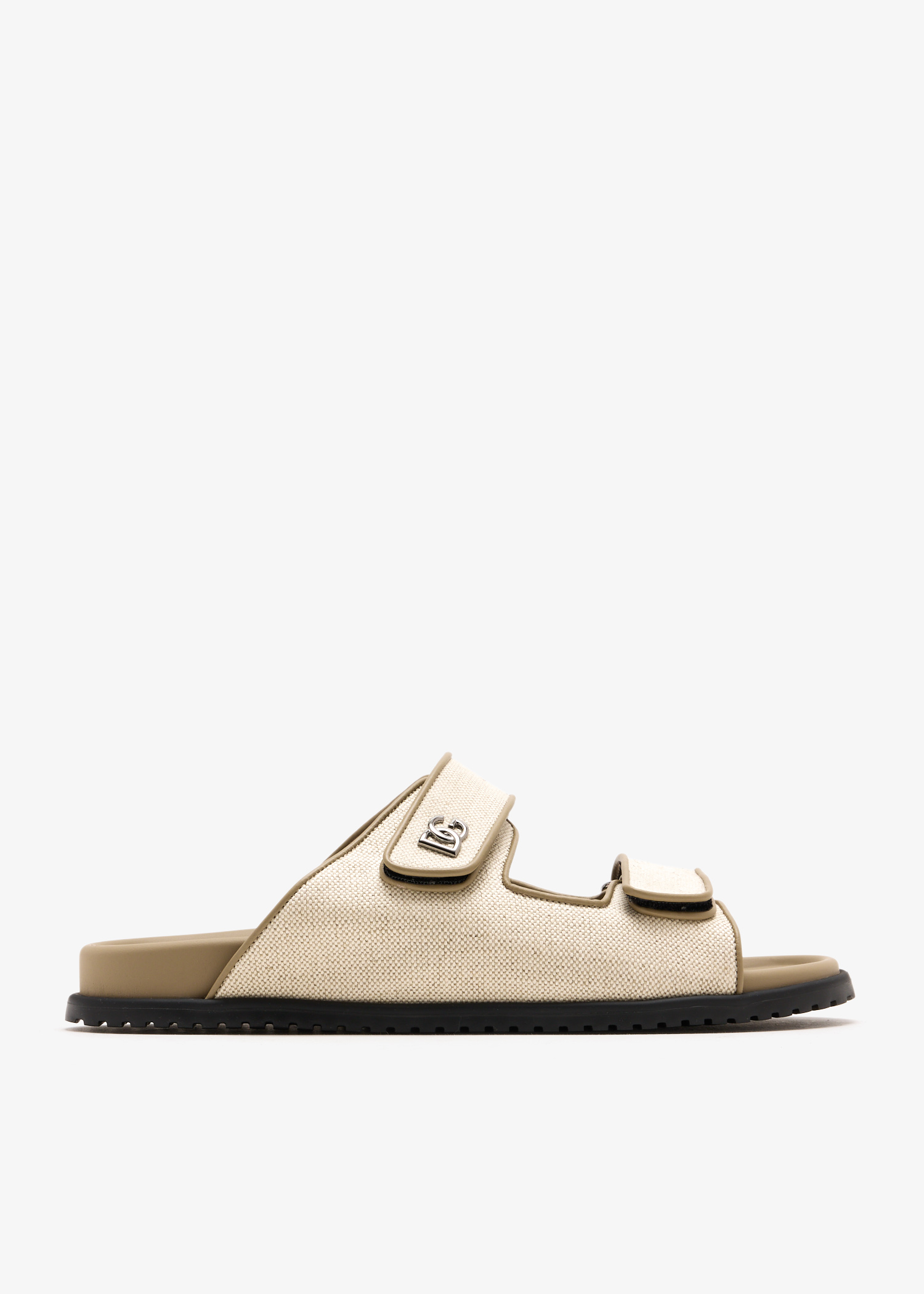 

DG logo canvas sandals, Cream