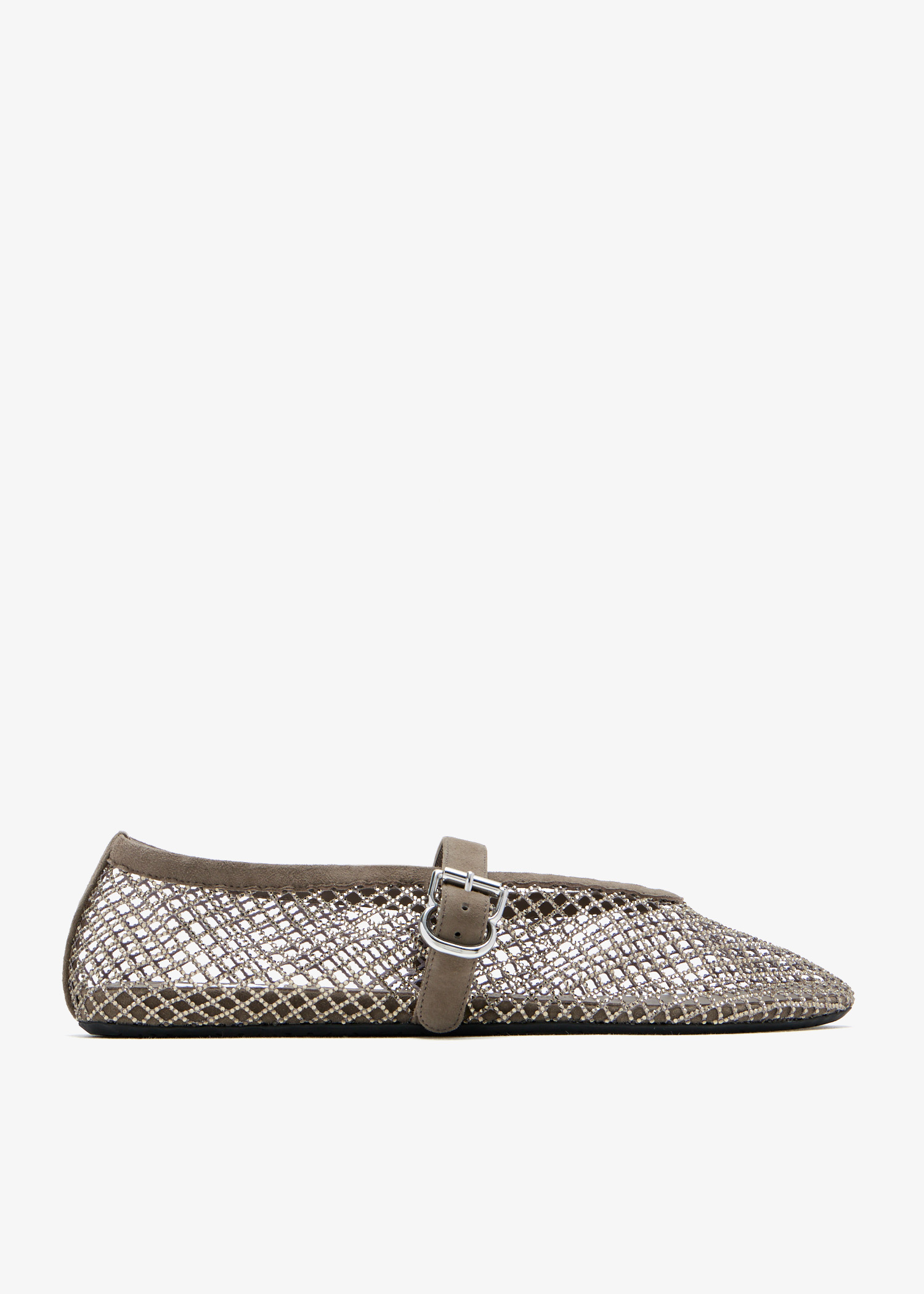 

Strass fishnet ballerinas, Taupe