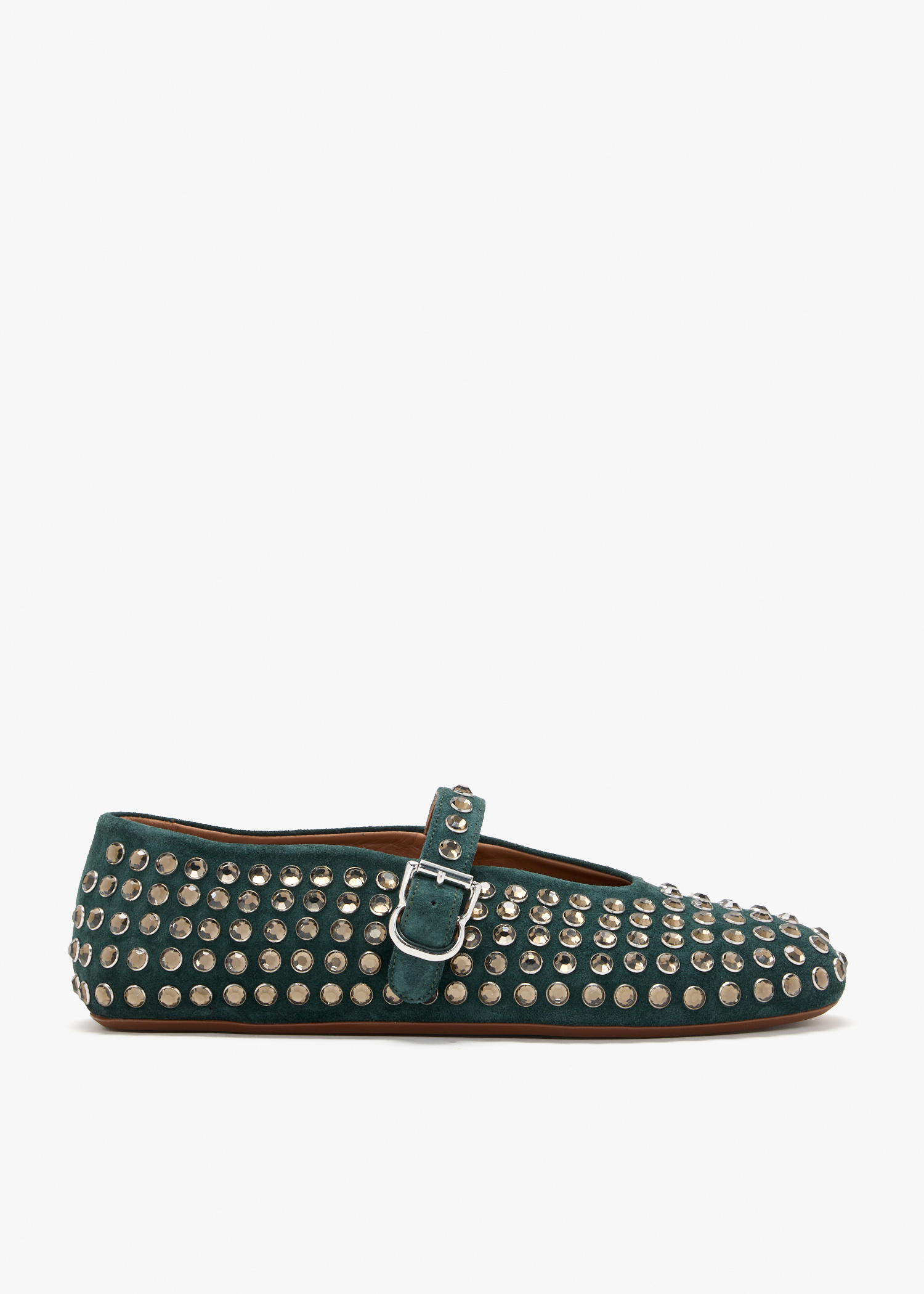 

Strass Suede ballerinas, Green
