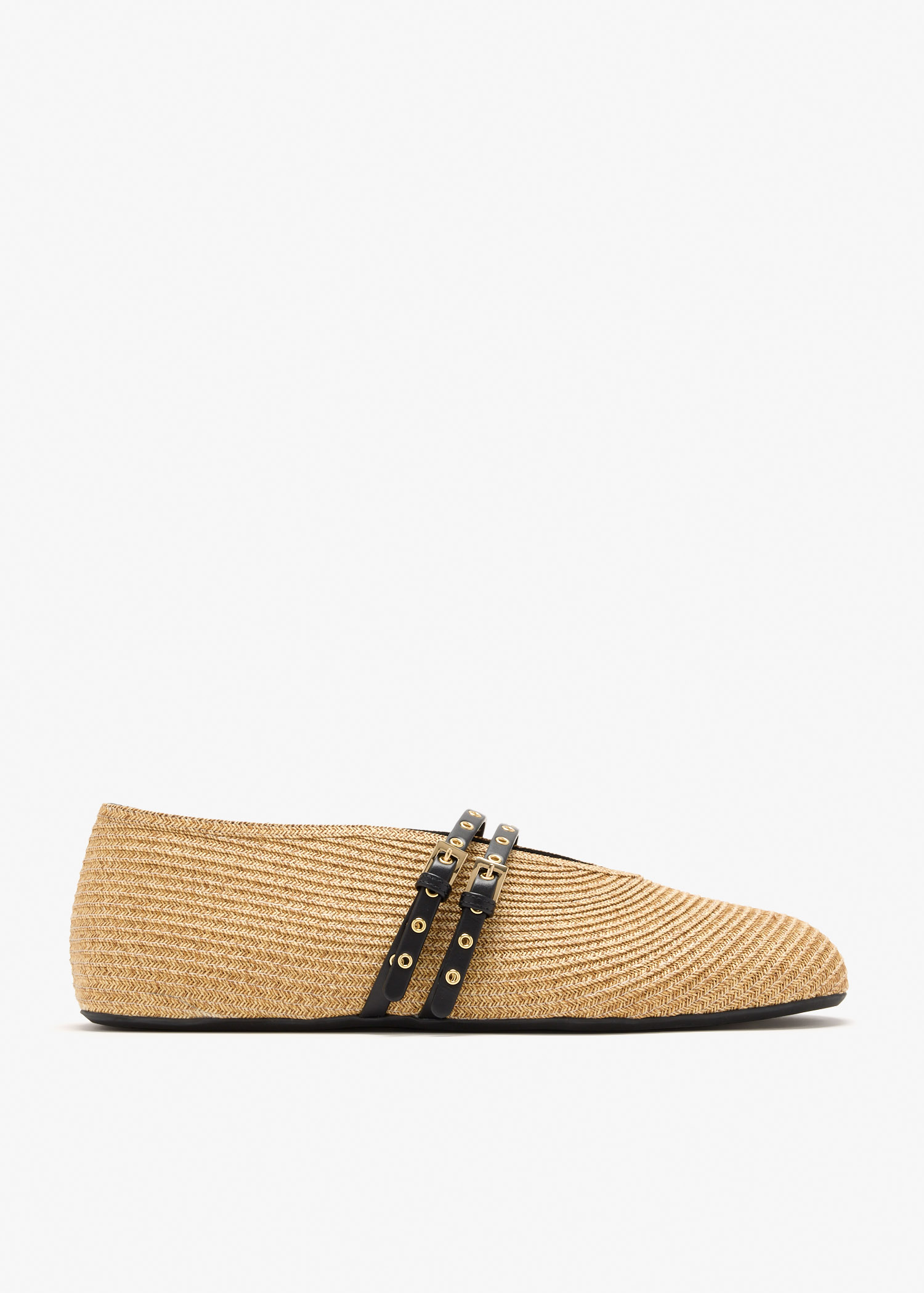 

Straw ballet flats, Beige