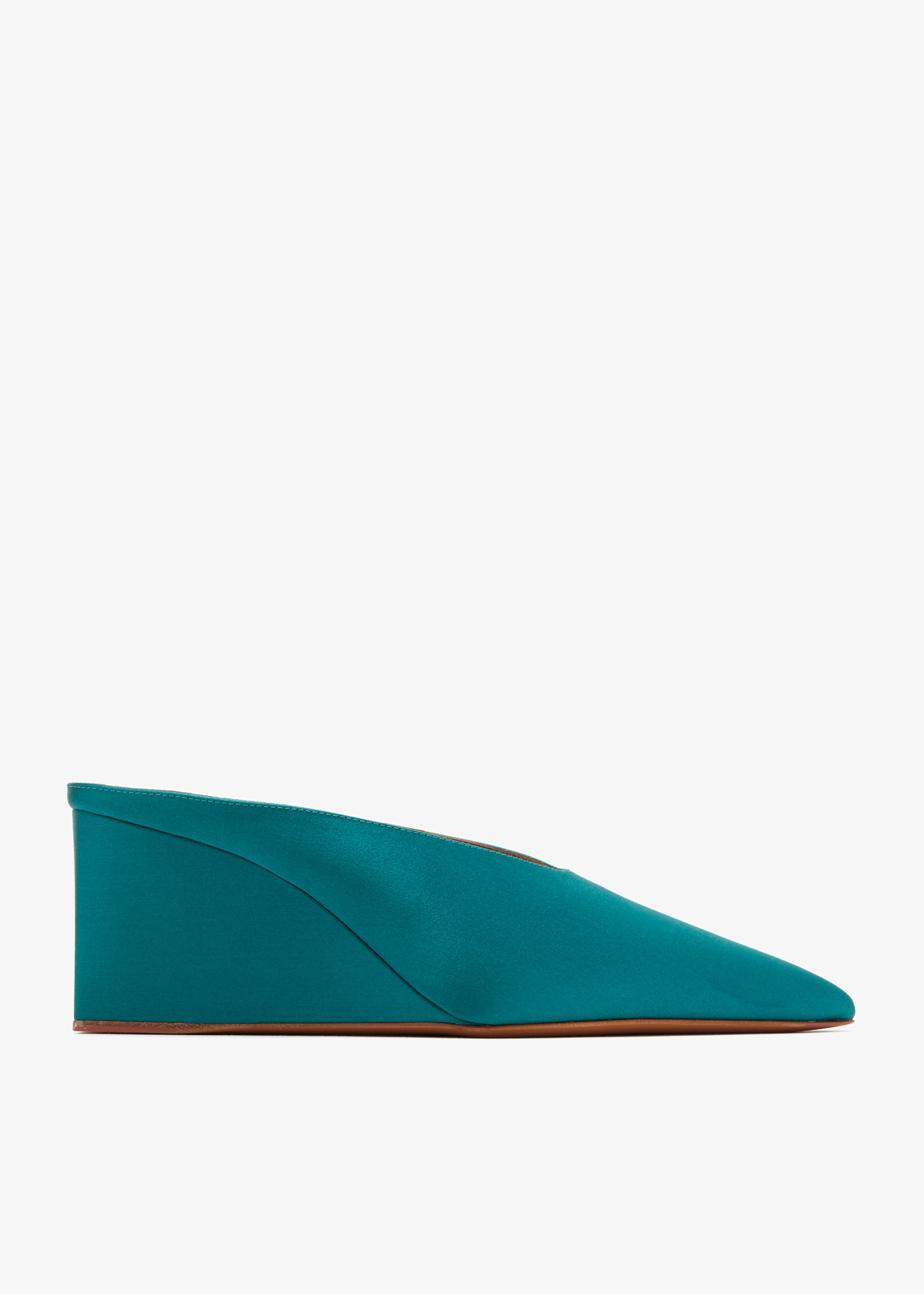 

Cube wedge mules, Blue