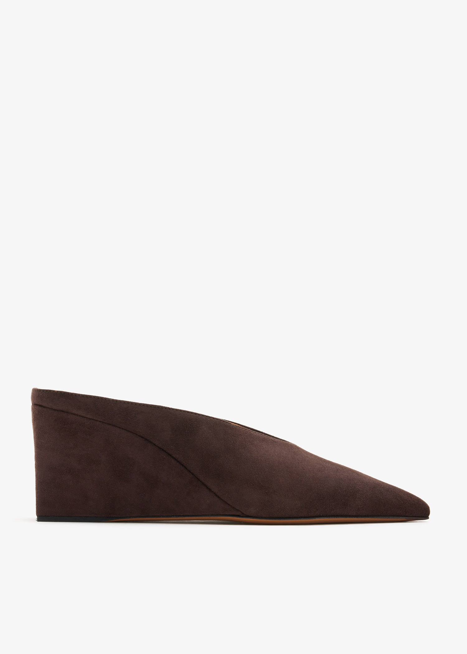 

Cube wedge mules, Brown