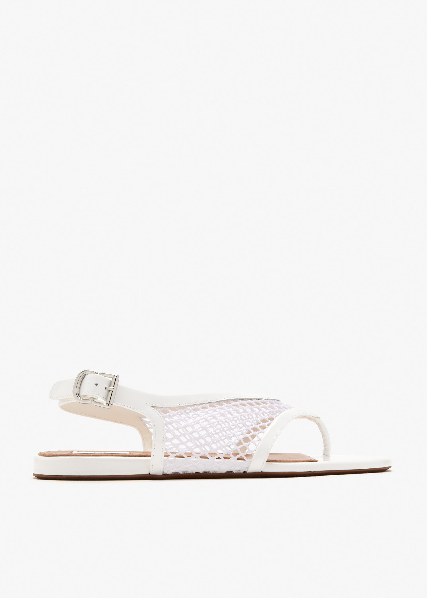 

Fishnet thong sandals, White