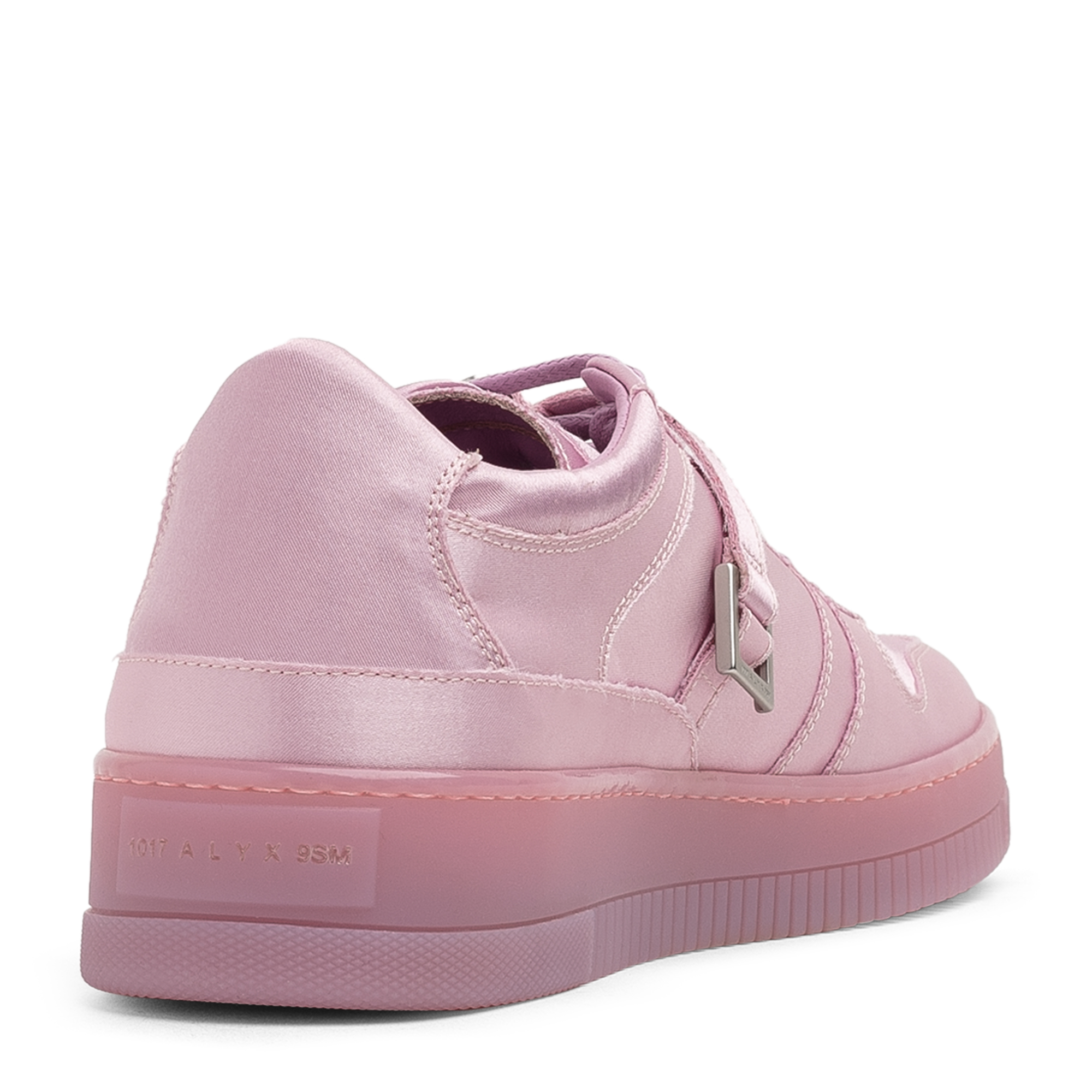 

Satin buckle low-top trainers, Pink