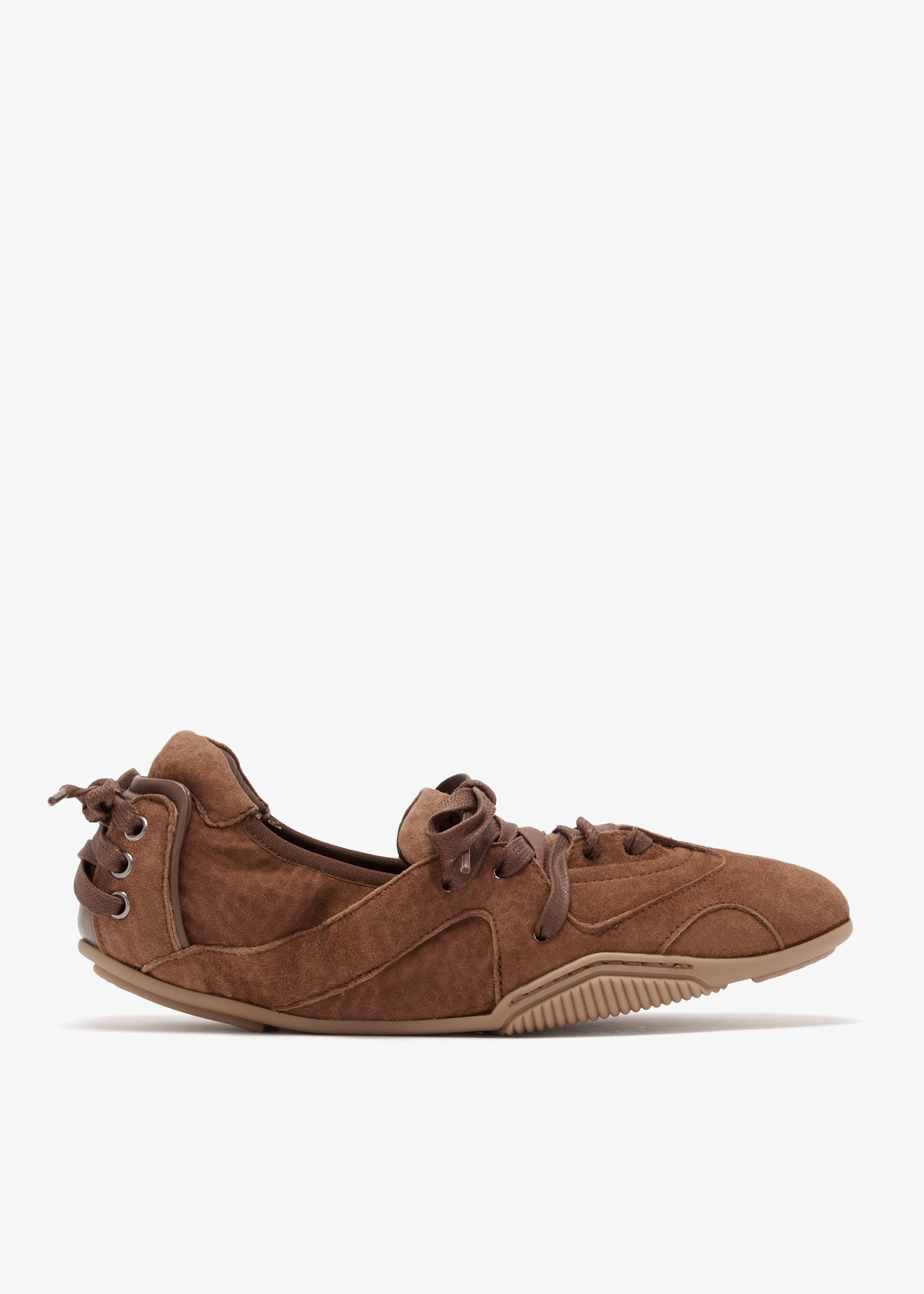 

Lace-up suede sneakers, Brown