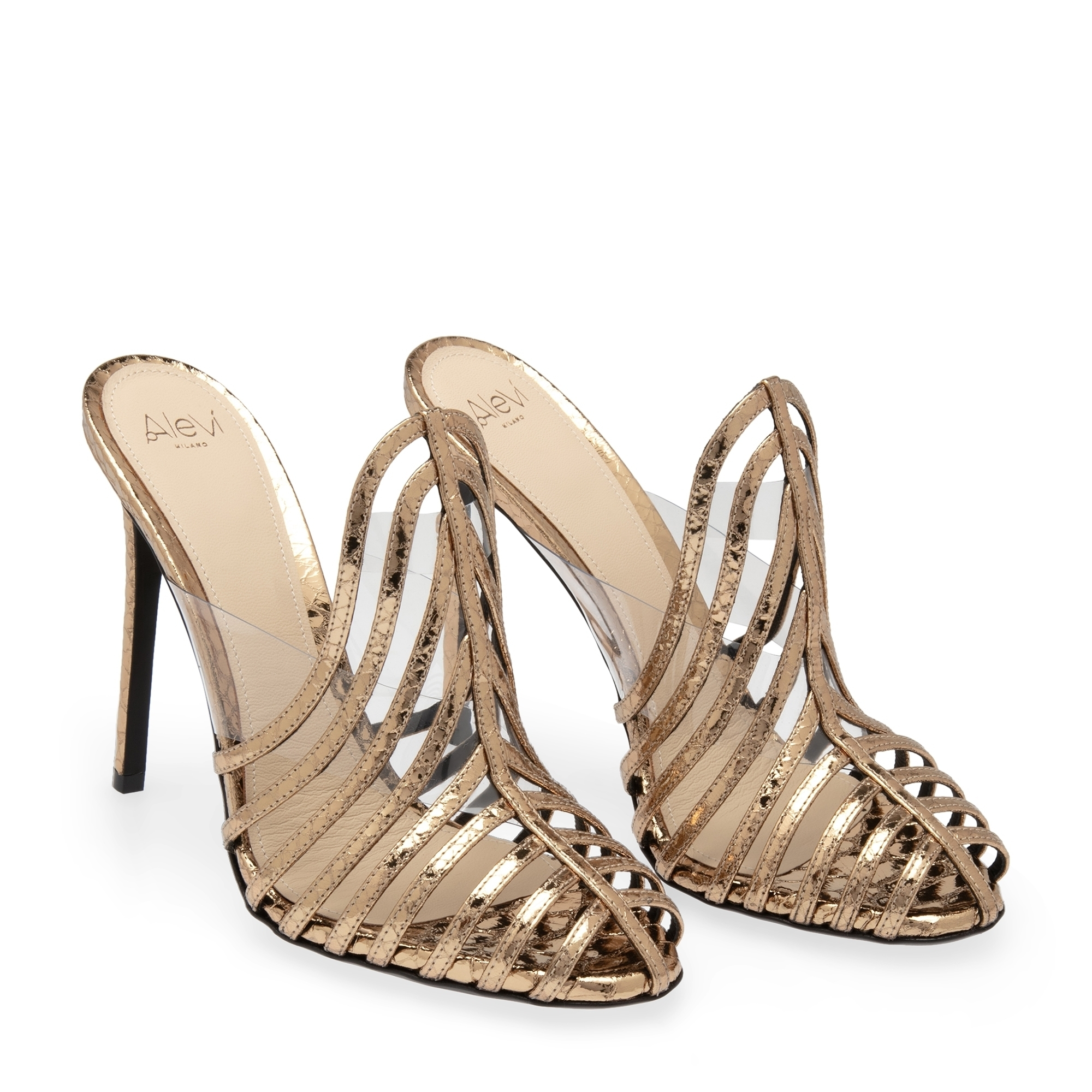 

Alessandra mules, Gold