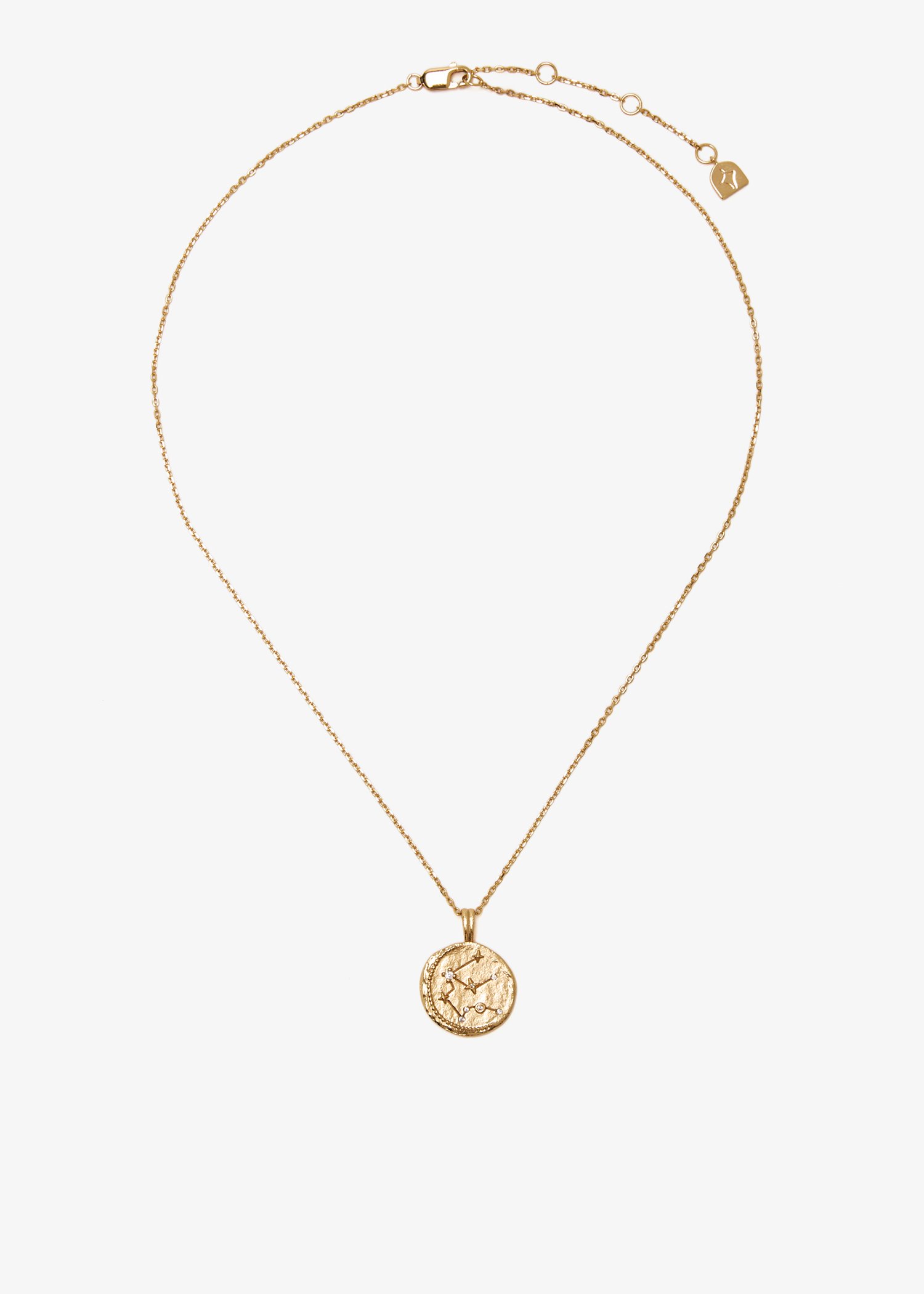 

Aquarius Zodiac pendant necklace, Gold