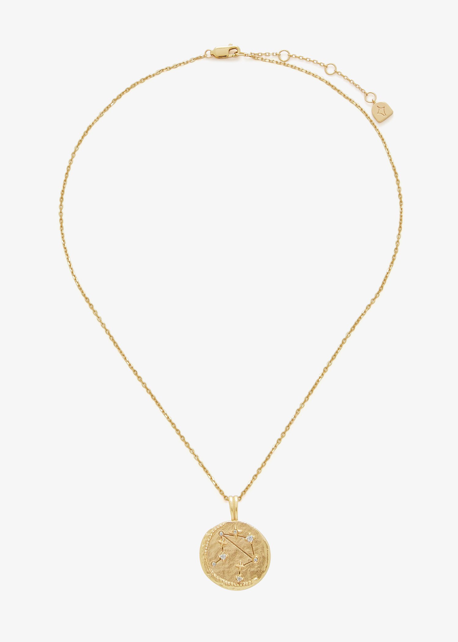 

Libra Zodiac Crystal pendant necklace, Gold