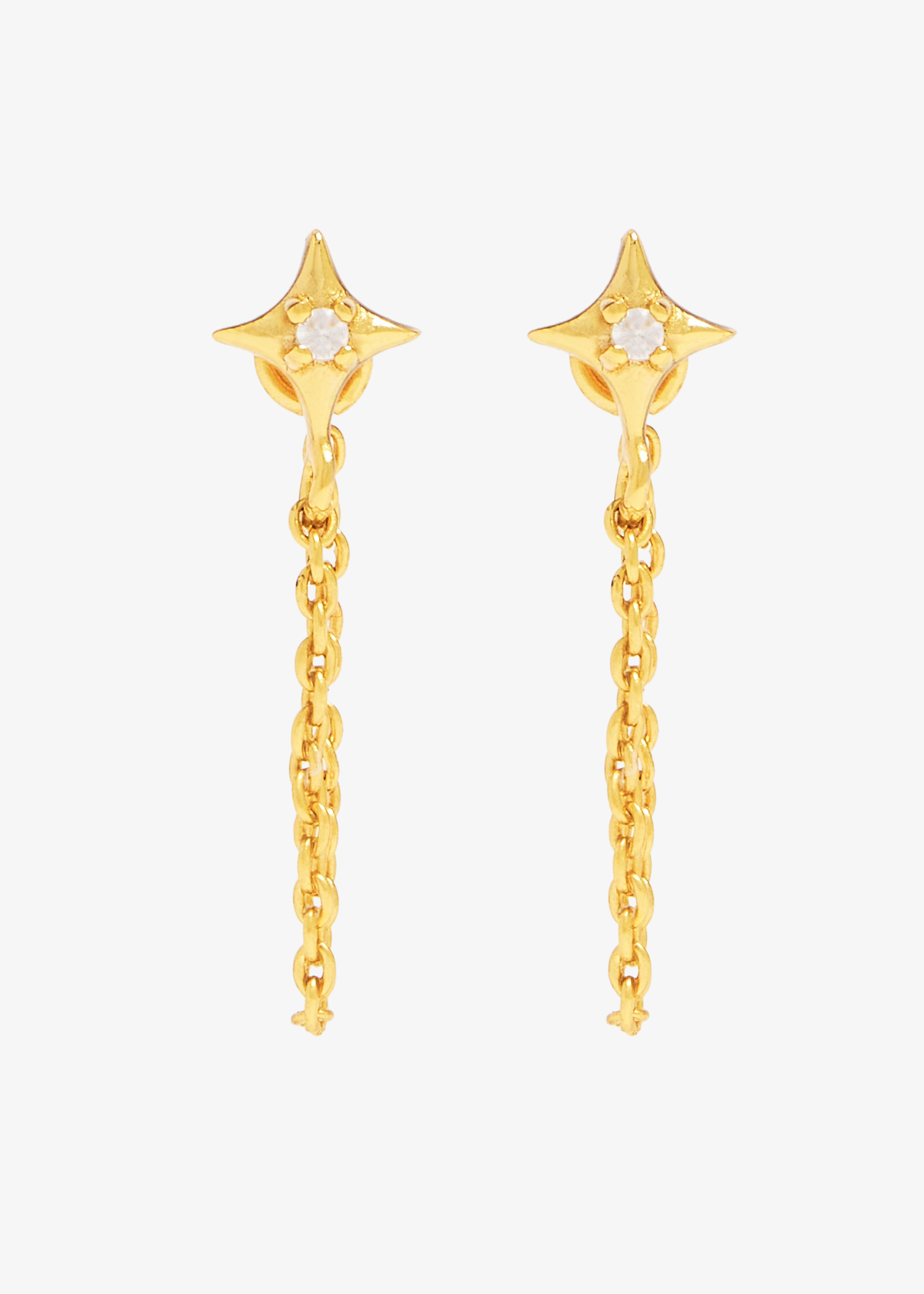 

Cosmic Star chain stud earrings, Gold