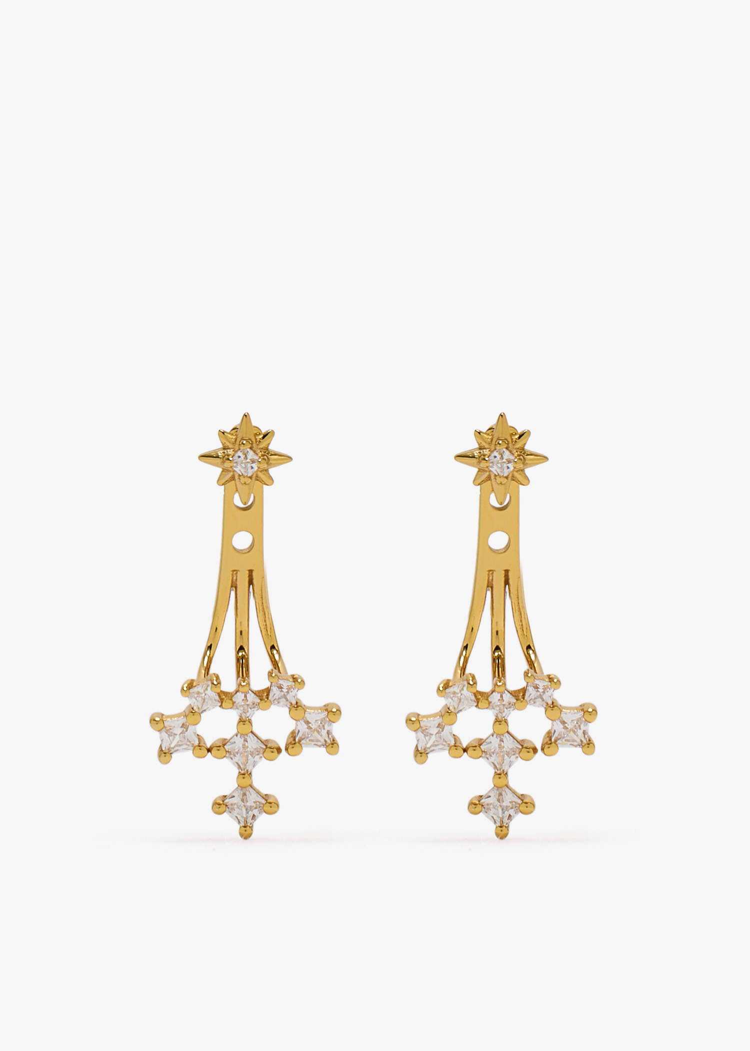 

Cosmic Star crystal ear jackets, Gold