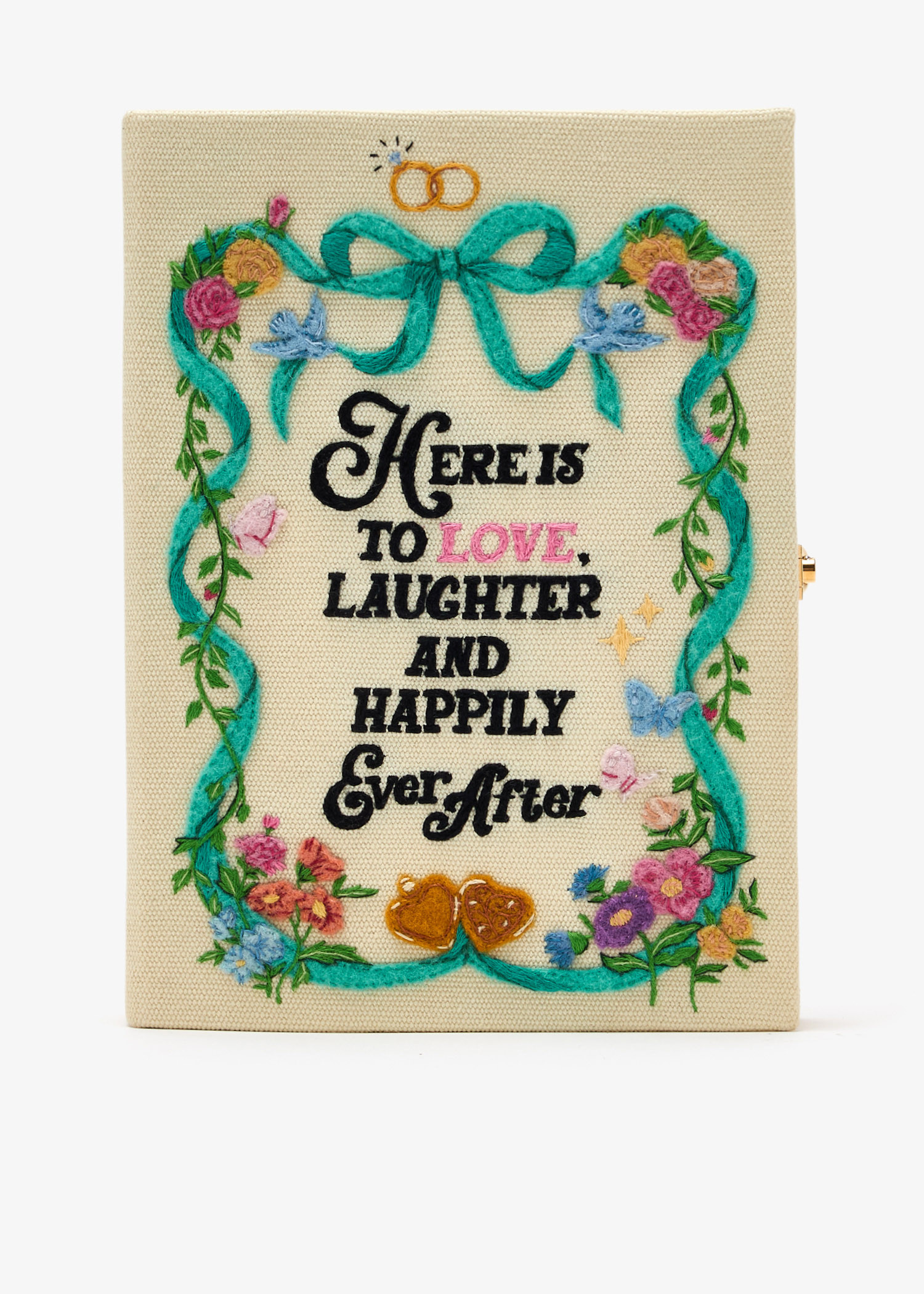 

Happily Ever After book clutch, White