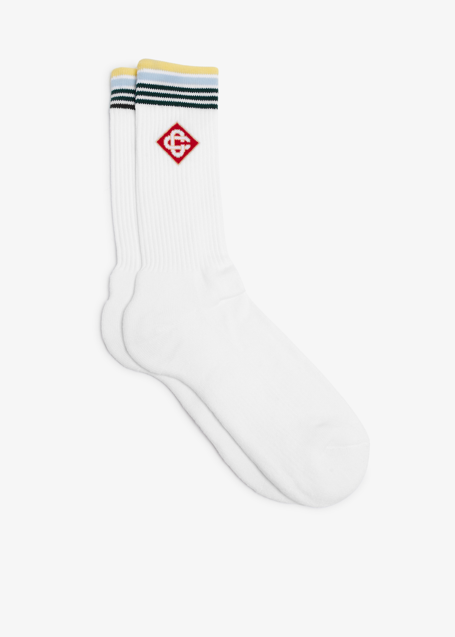 

Stripe Monogram sport socks, White