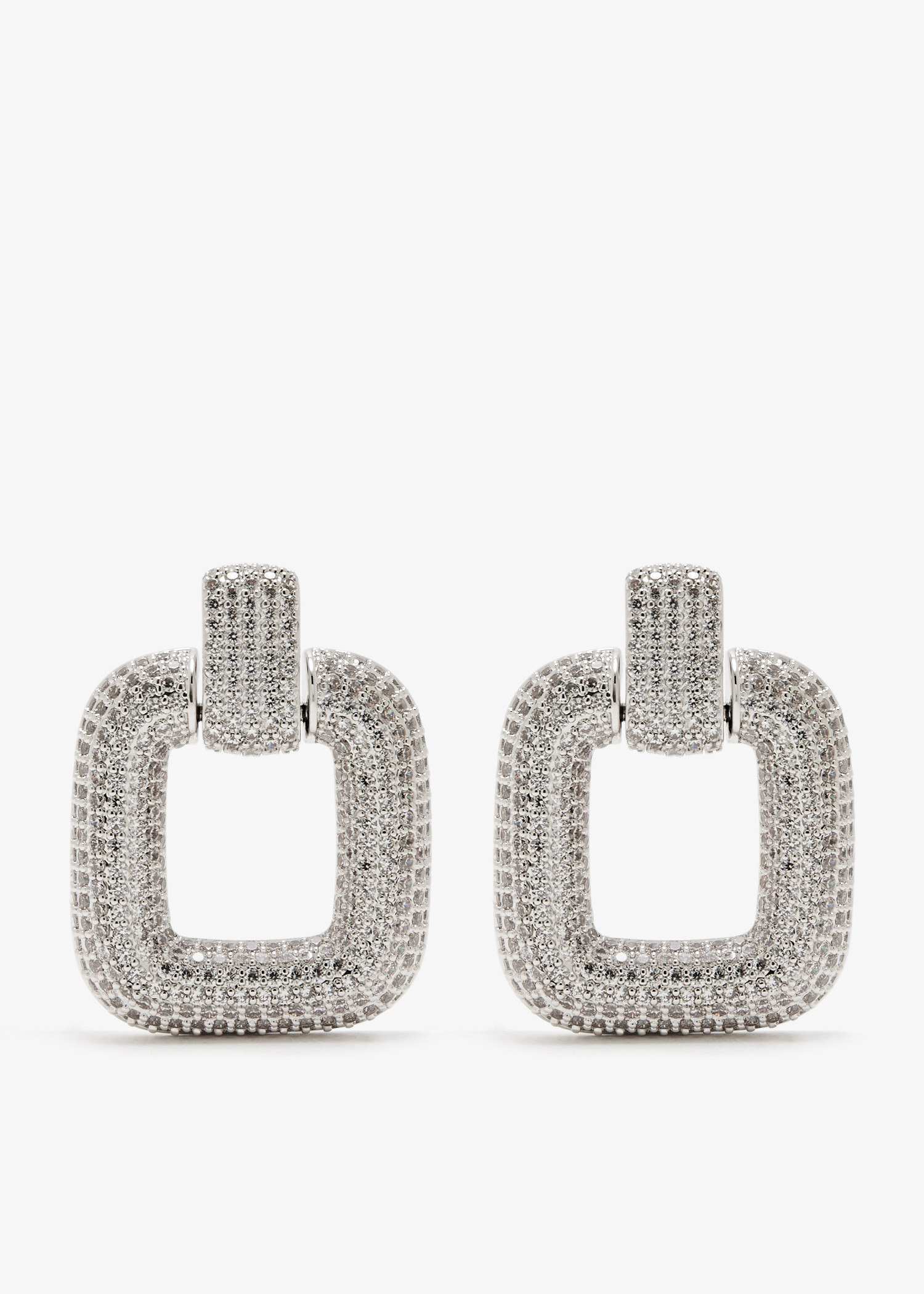 

Crystal knocker earrings, Silver