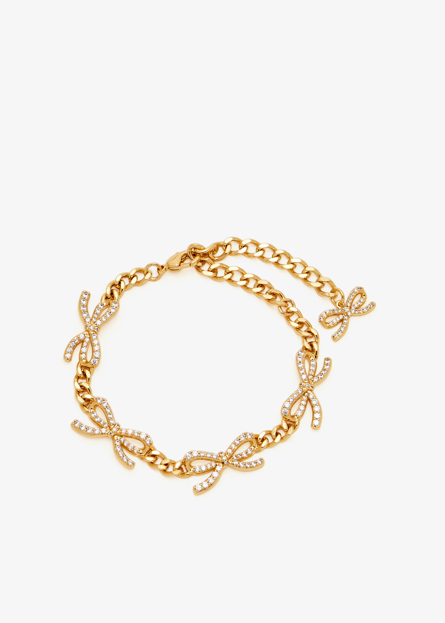 

Crystal bows bracelet, Gold