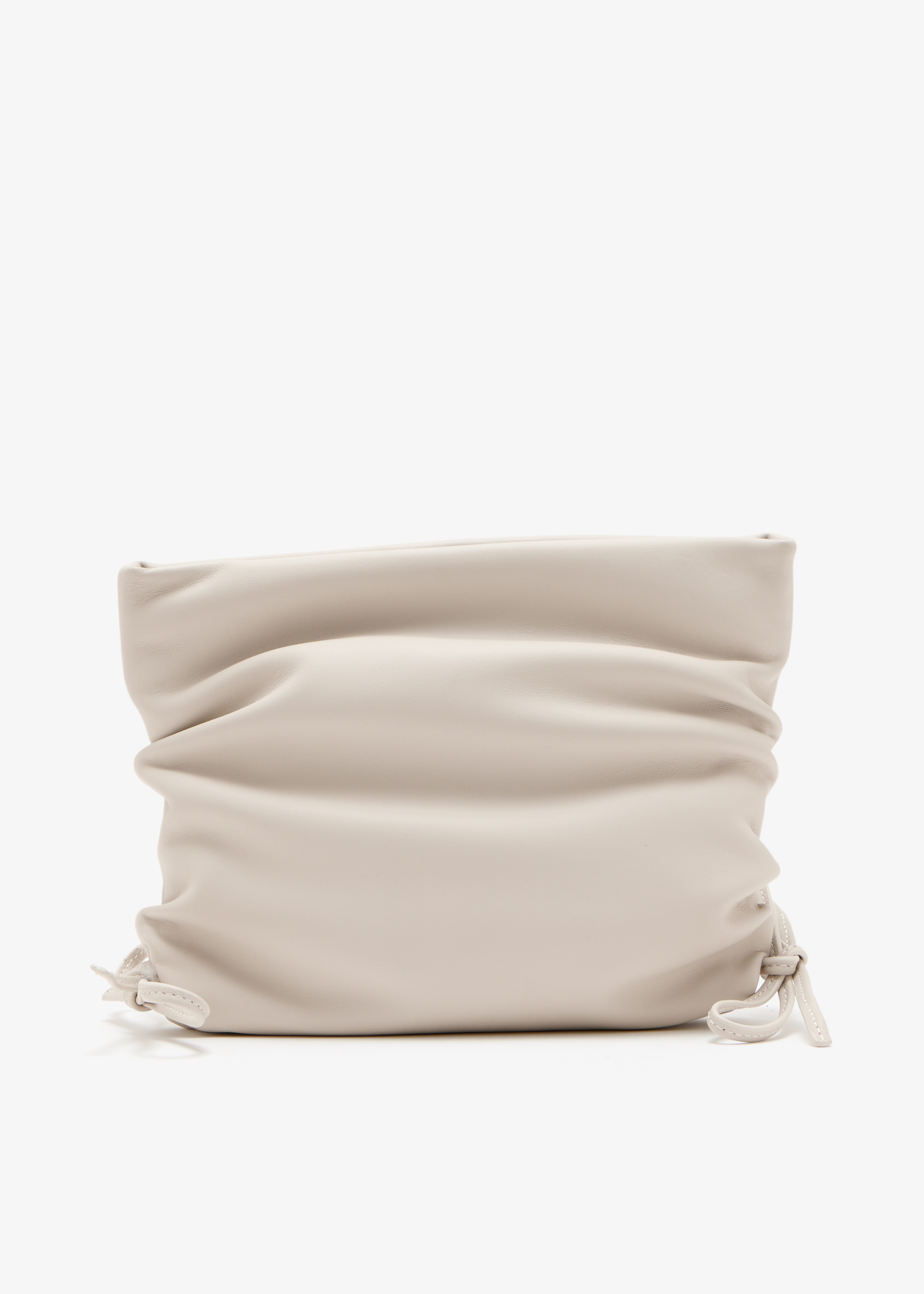 

Ruched clutch, Cream