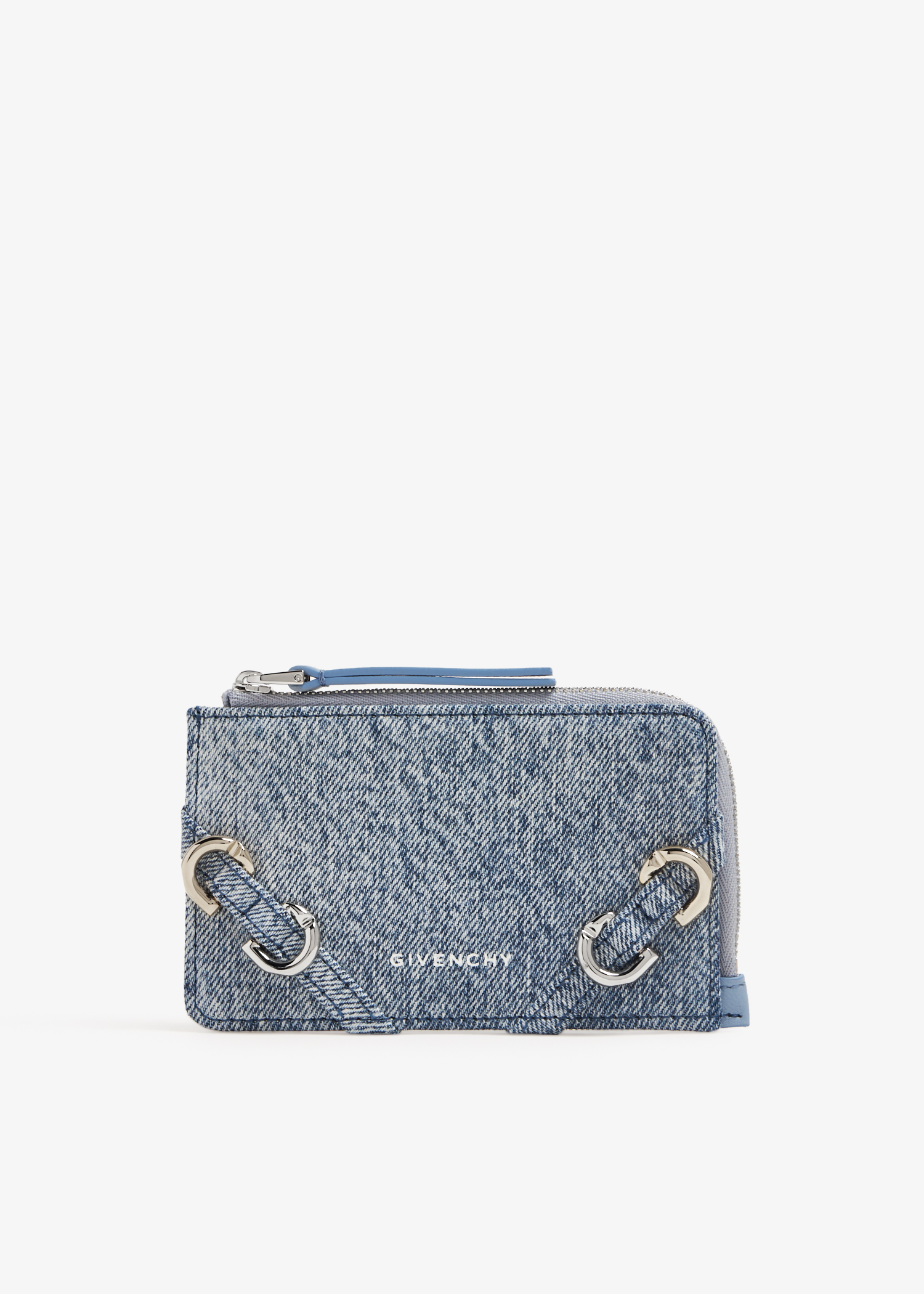 Voyou zipped card holder, Blue