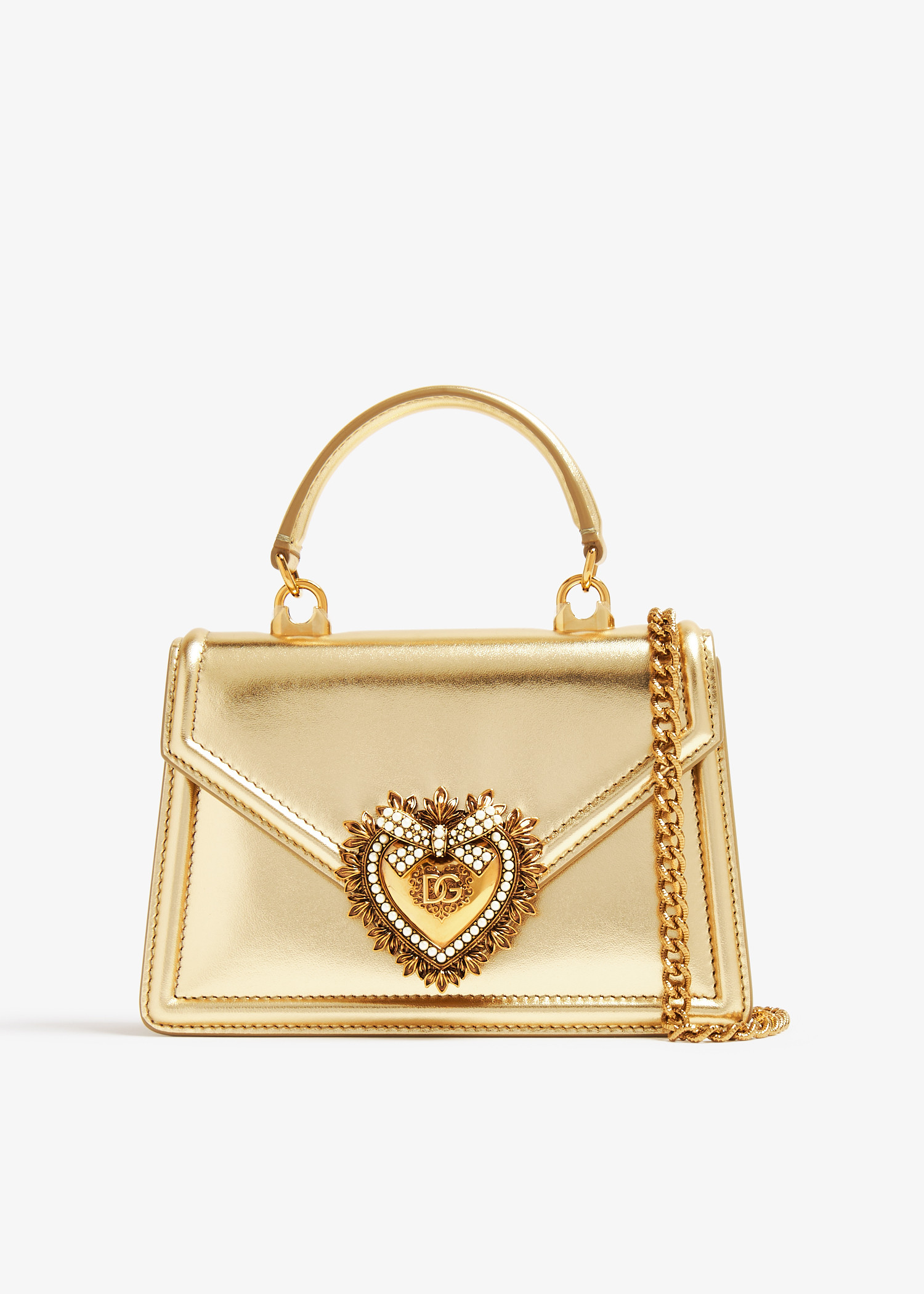

Small Devotion top handle bag, Gold