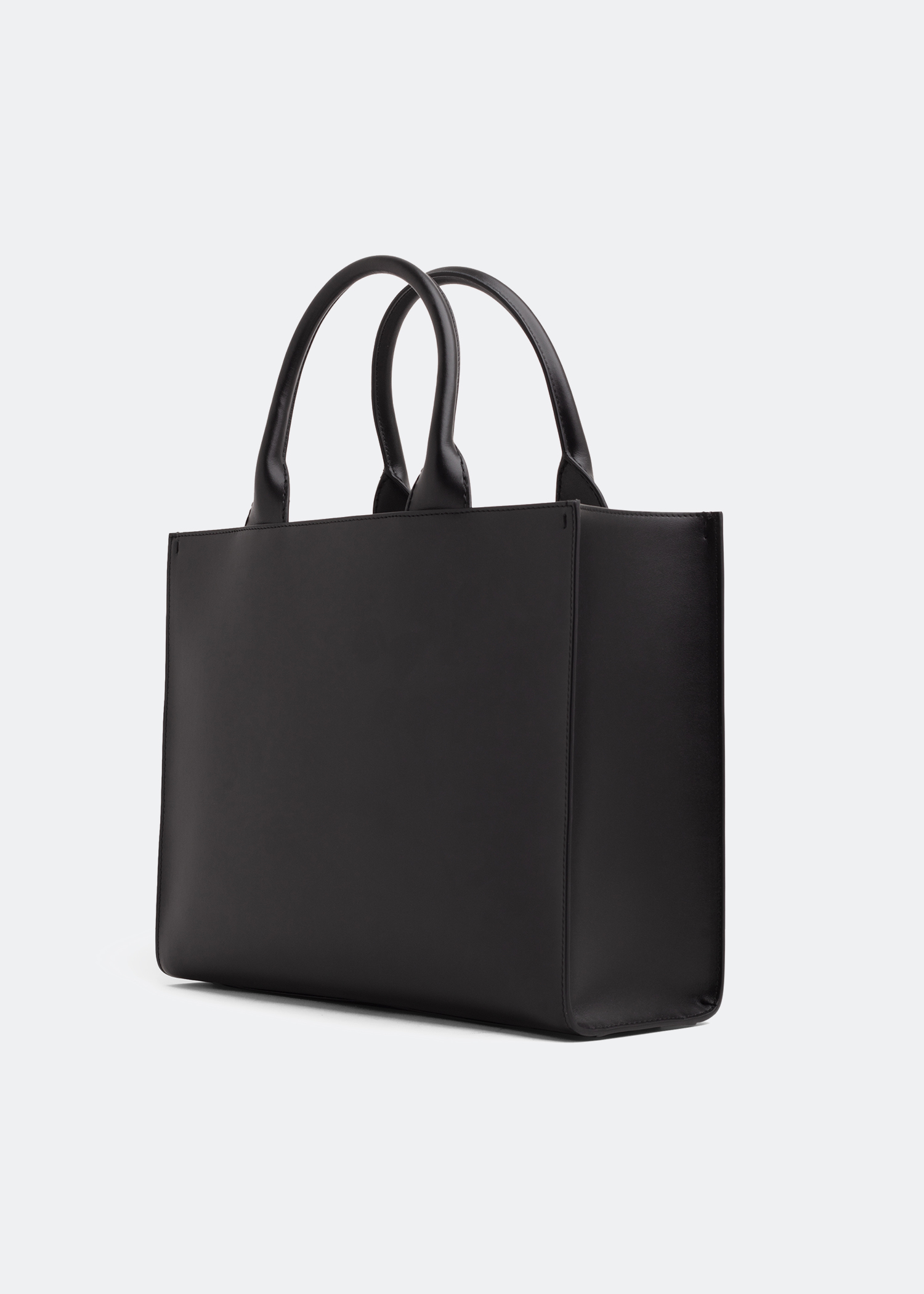 

DG leather top handle bag, Black