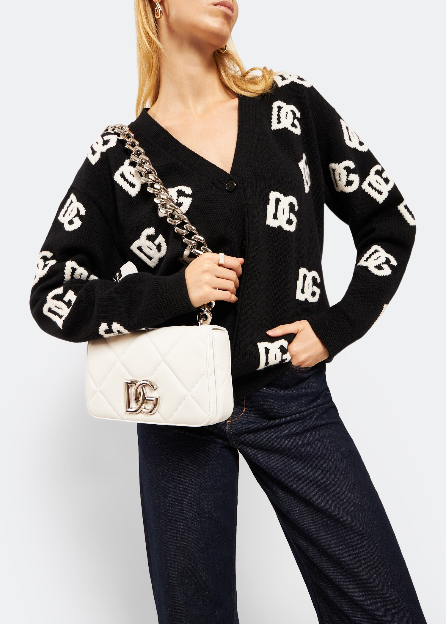 

Quilted 3.5 shoulder bag, White