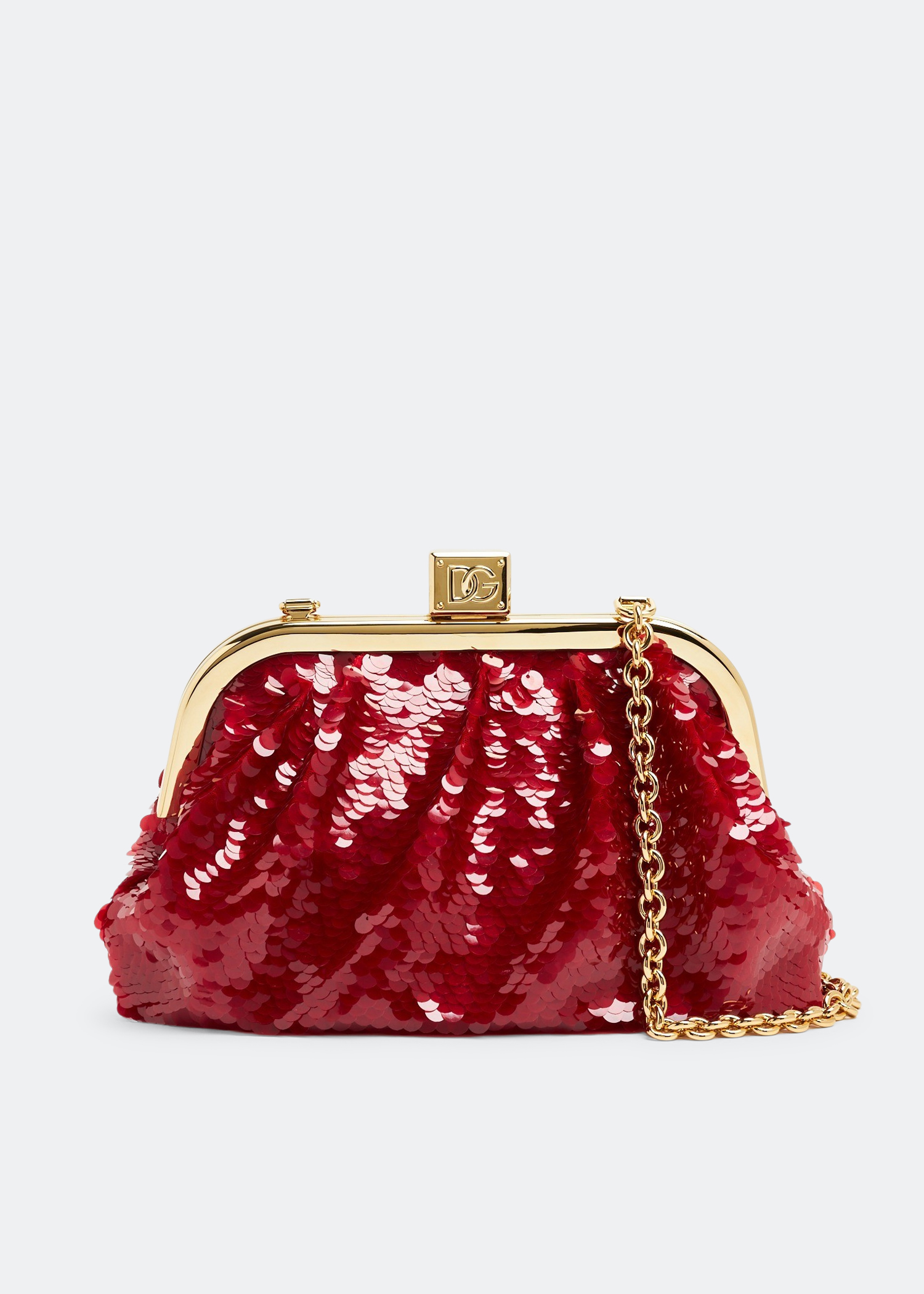 Maria sequin clutch, Red