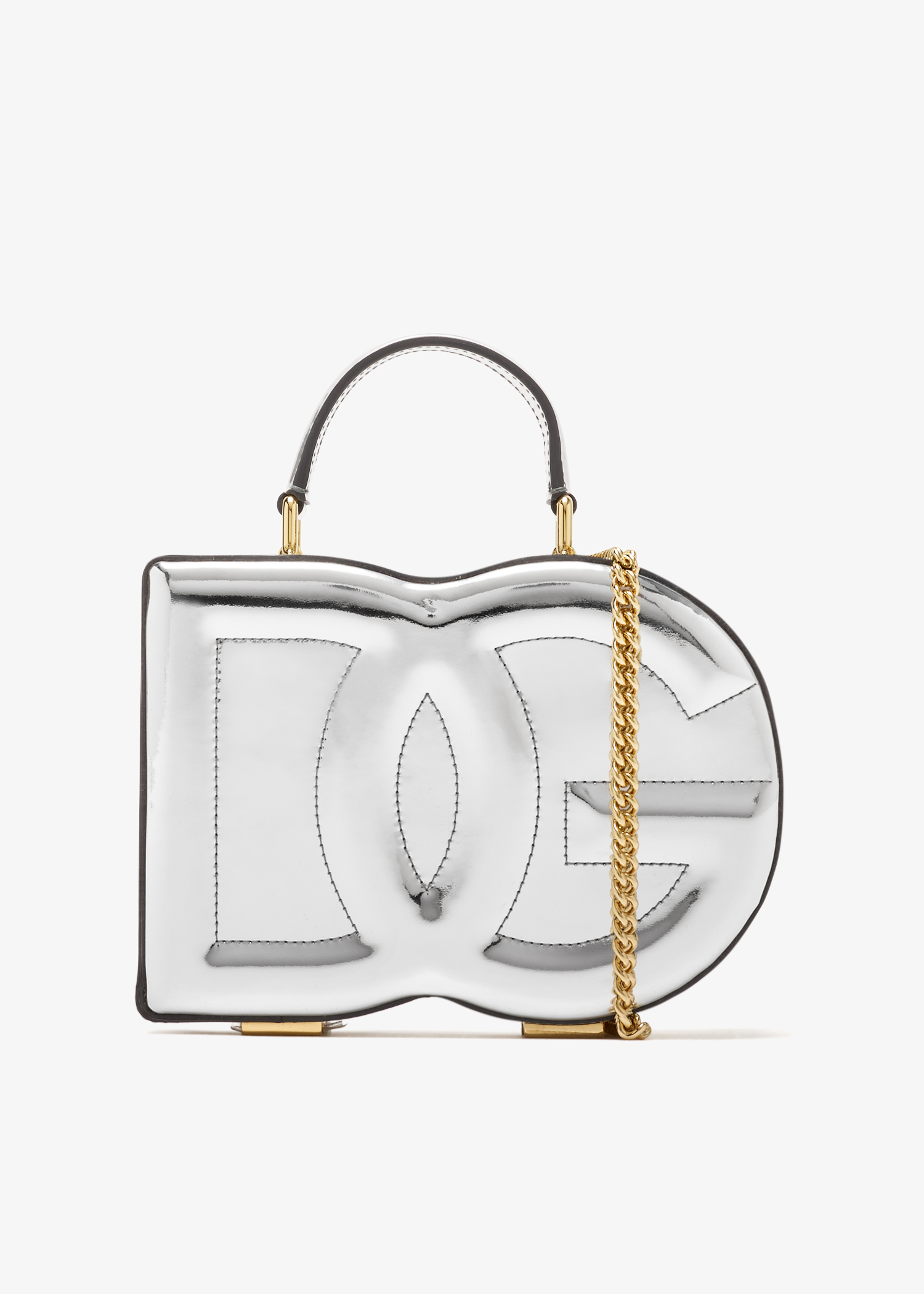 

DG logo top handle bag, Silver