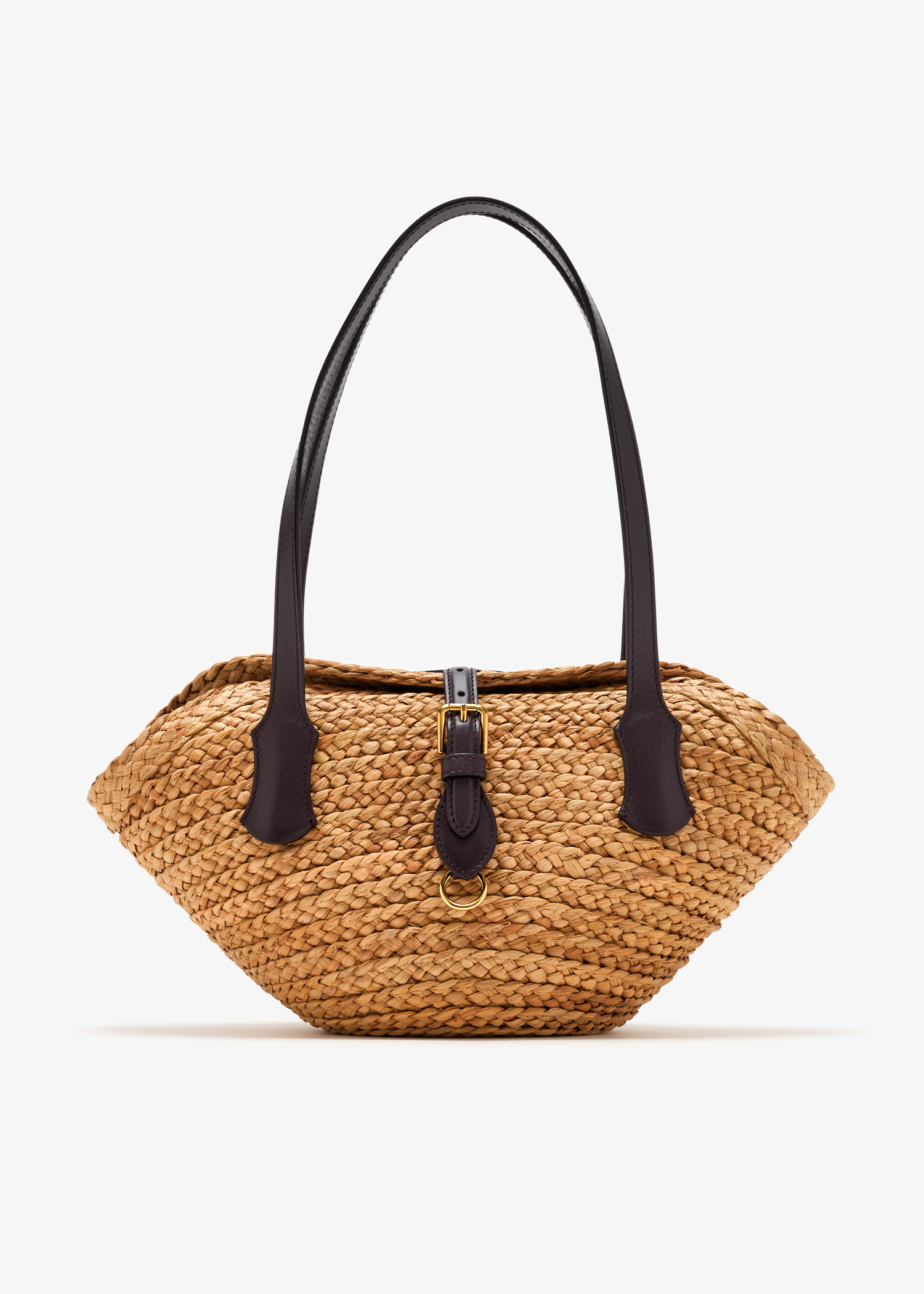 

Braided raffia shoulder bag, Brown