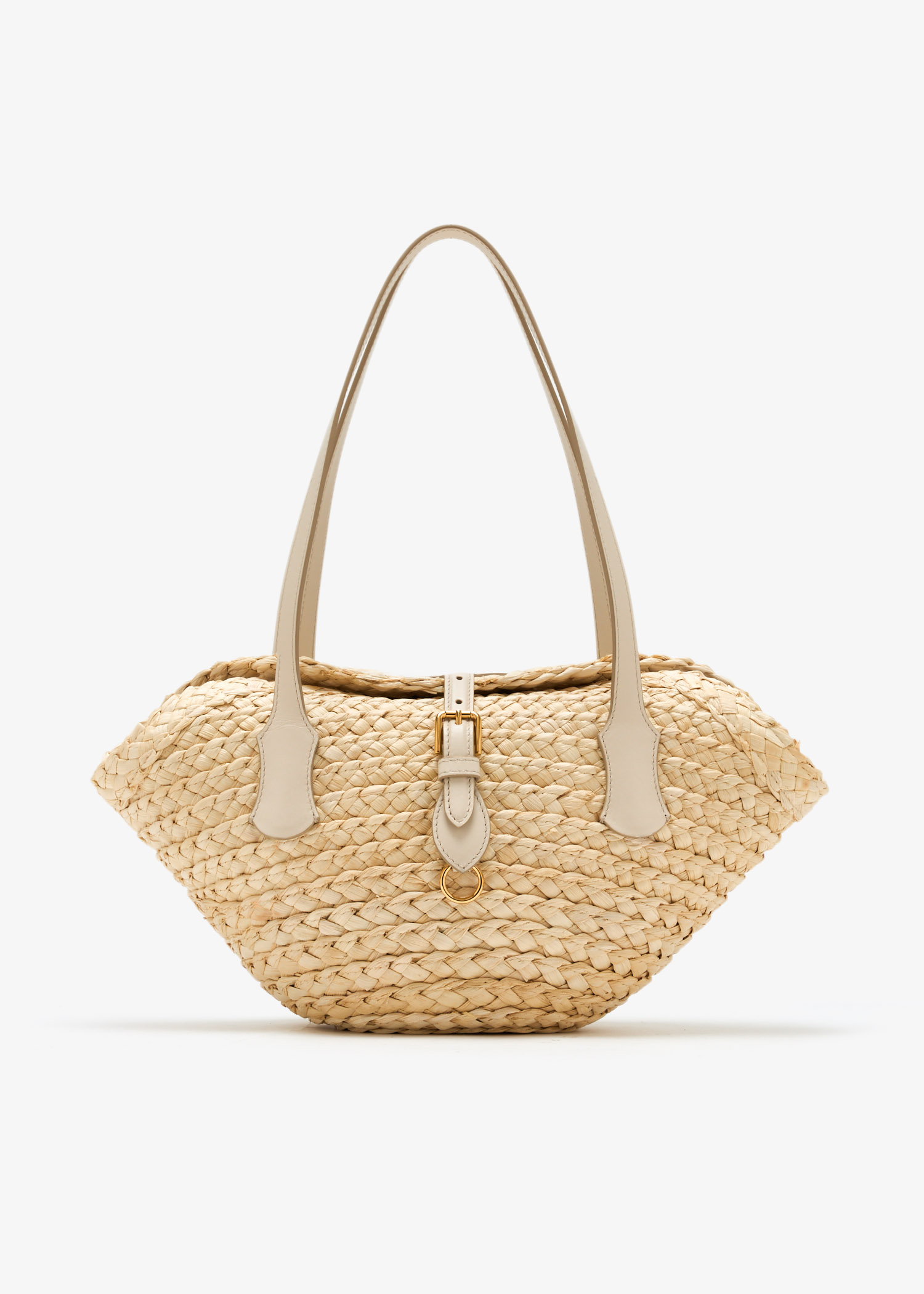 

Braided raffia shoulder bag, Beige