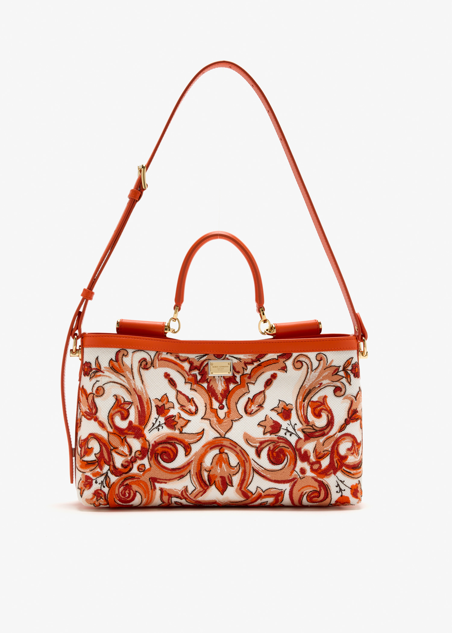 

Medium Majolica-embroidered Vittoria handbag, Printed
