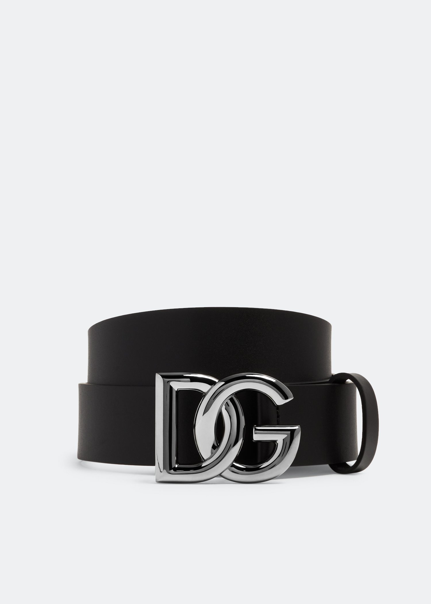 

DG logo leather belt, Black