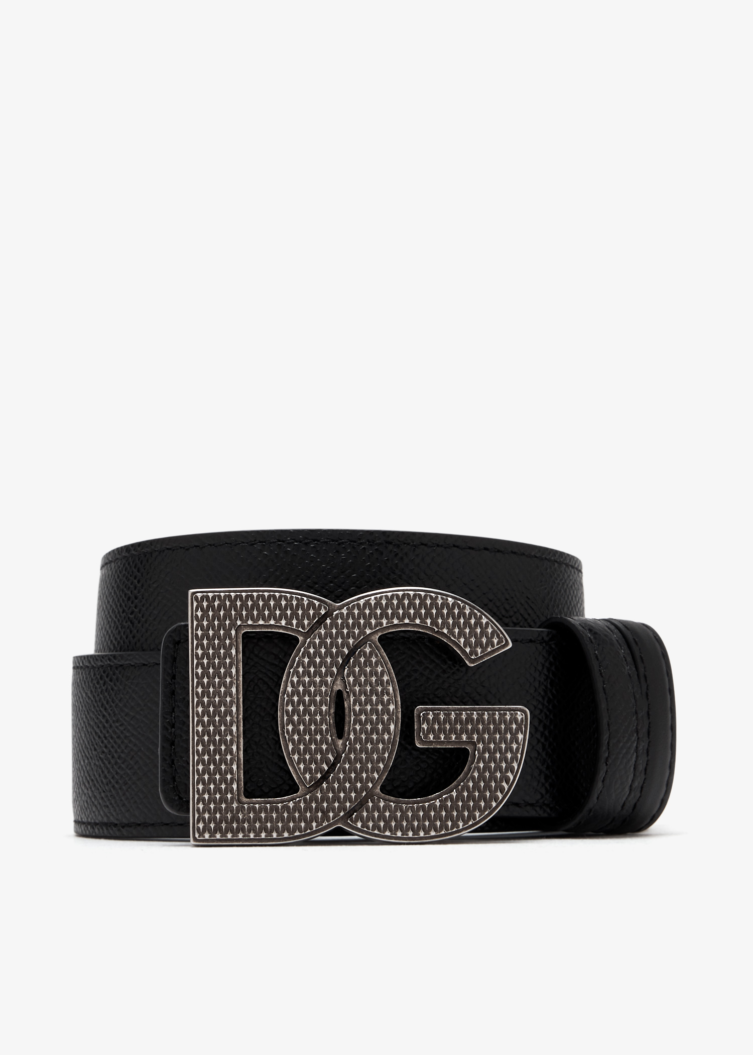 

DG logo calfskin belt, Black