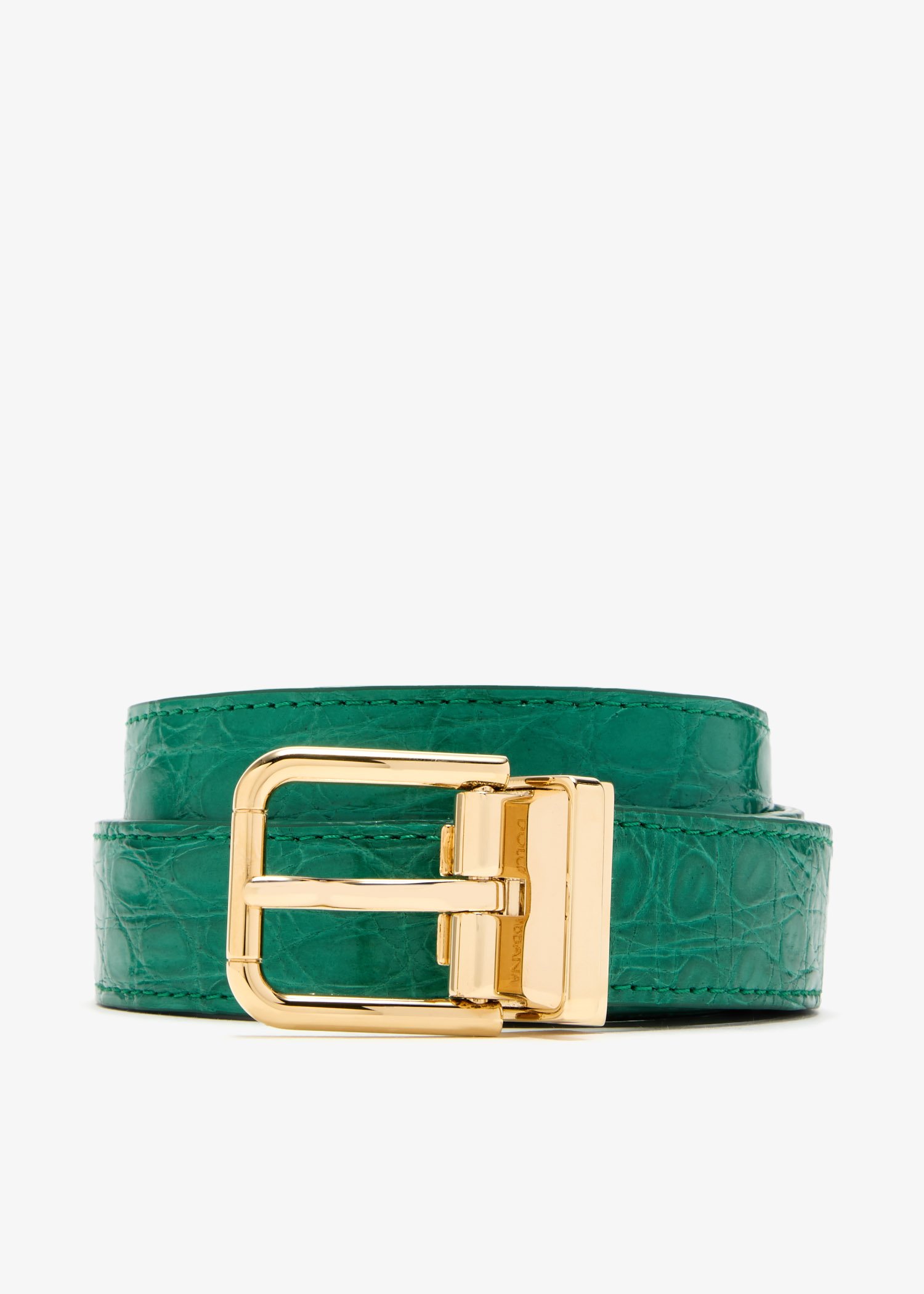 

Crocodile skin belt, Green