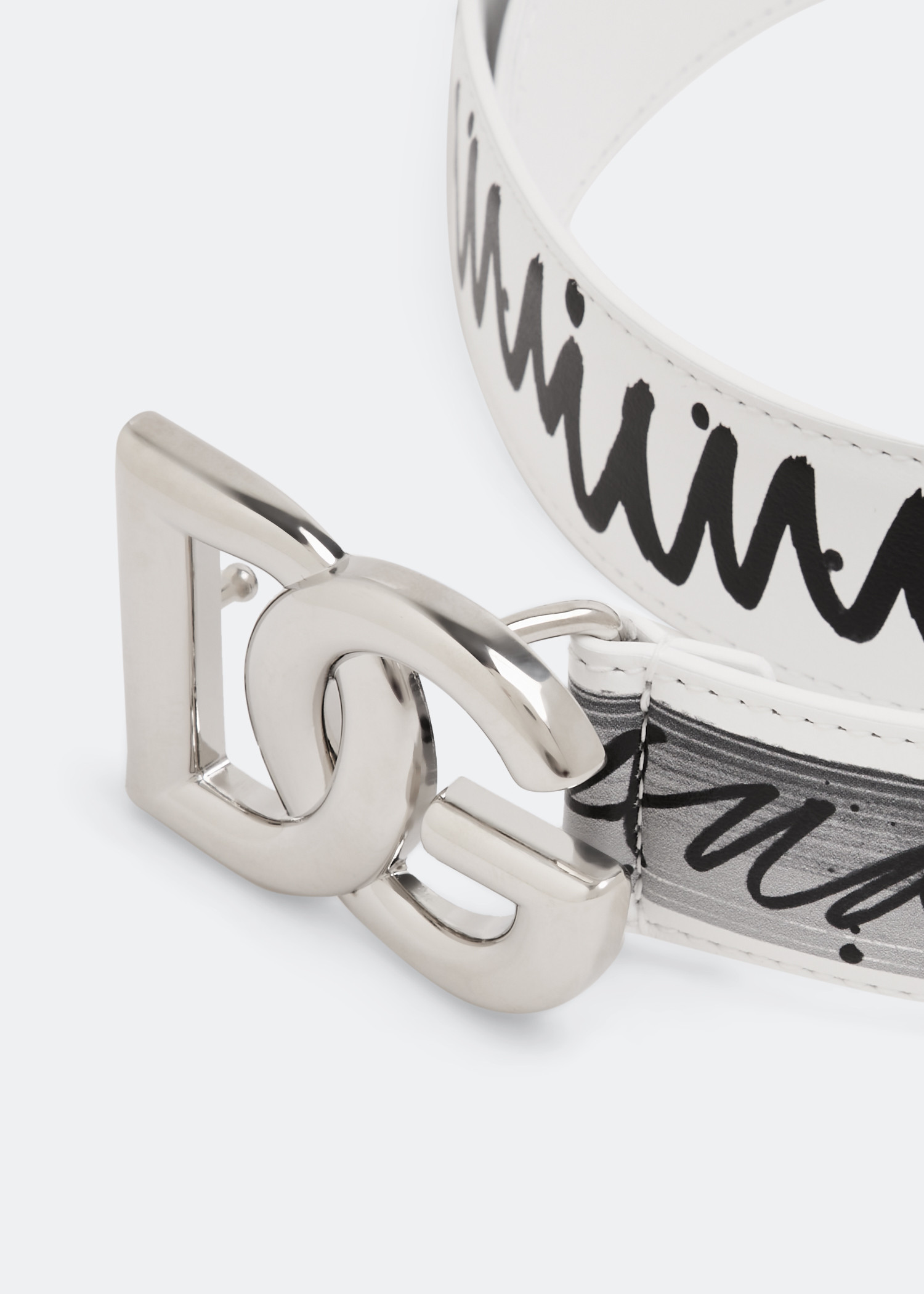 

DG logo-print belt, White