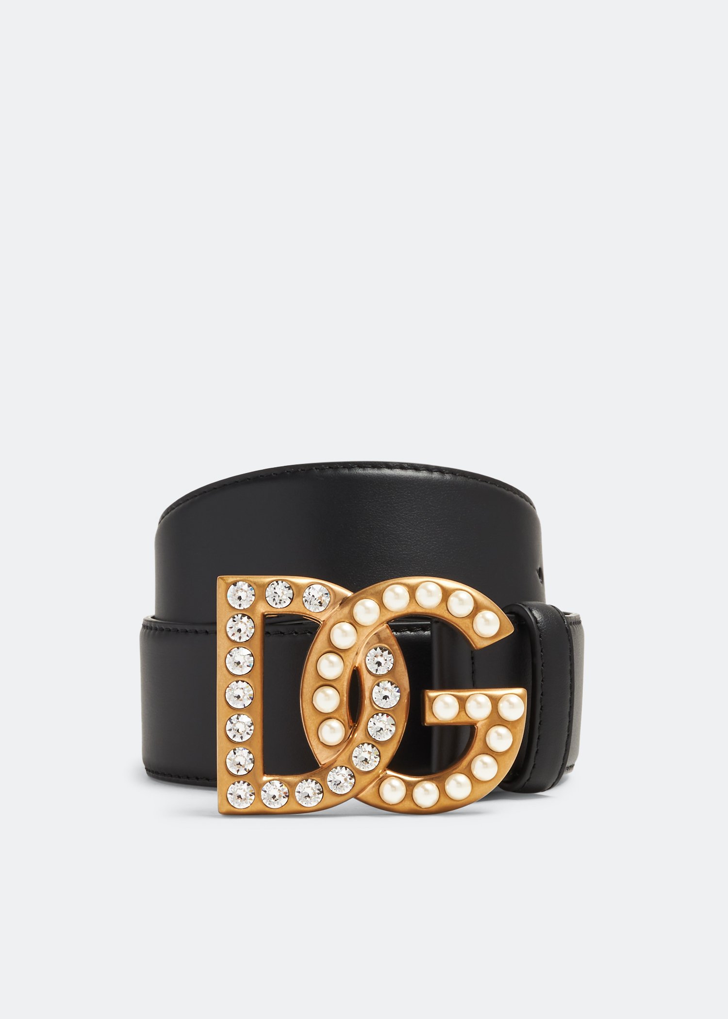 

Bejewelled DG logo belt, Black